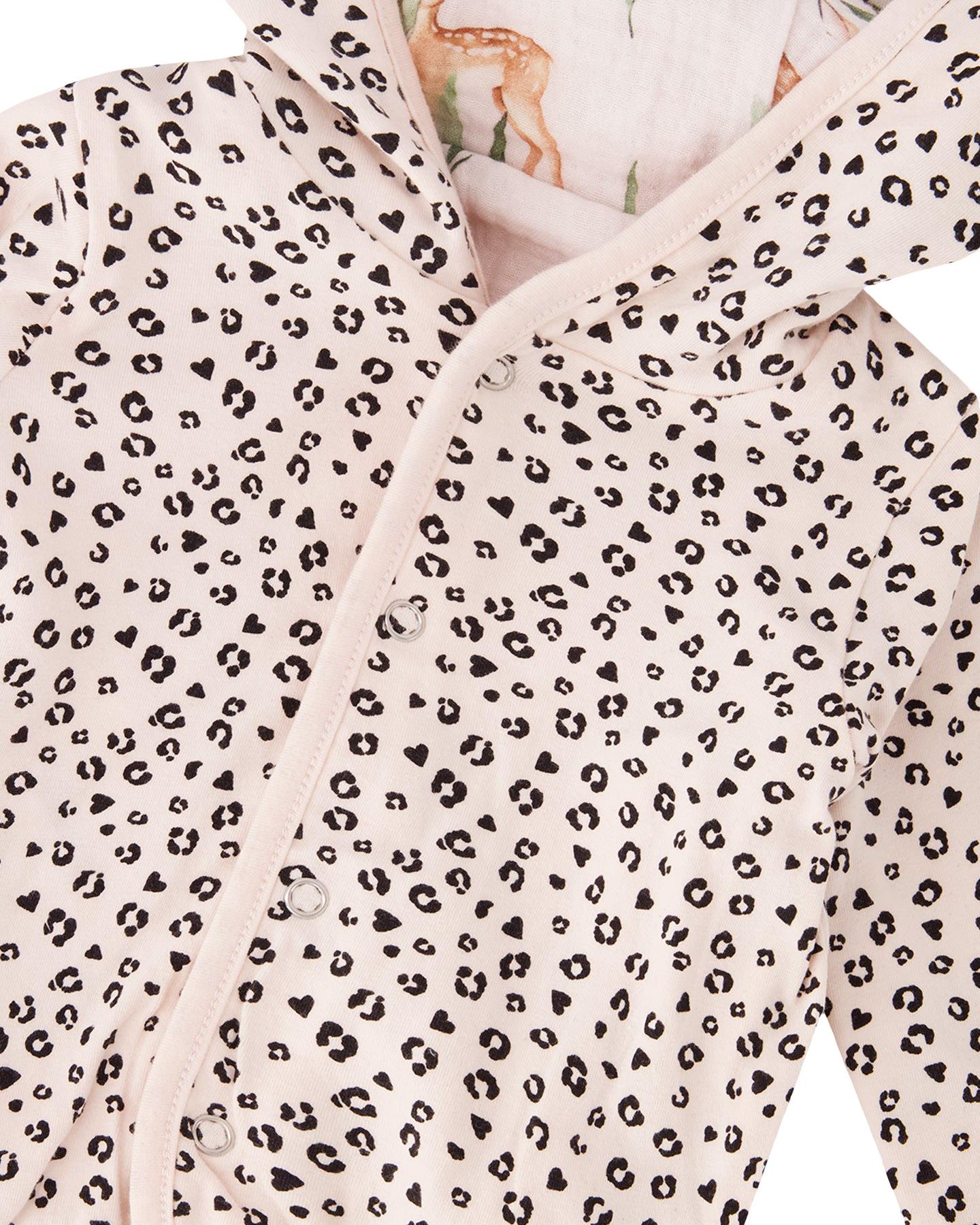 Product gallery image number 4 for product Printed Muslin and Organic Cotton Jersey Reversible Hooded Jacket - Baby Girl