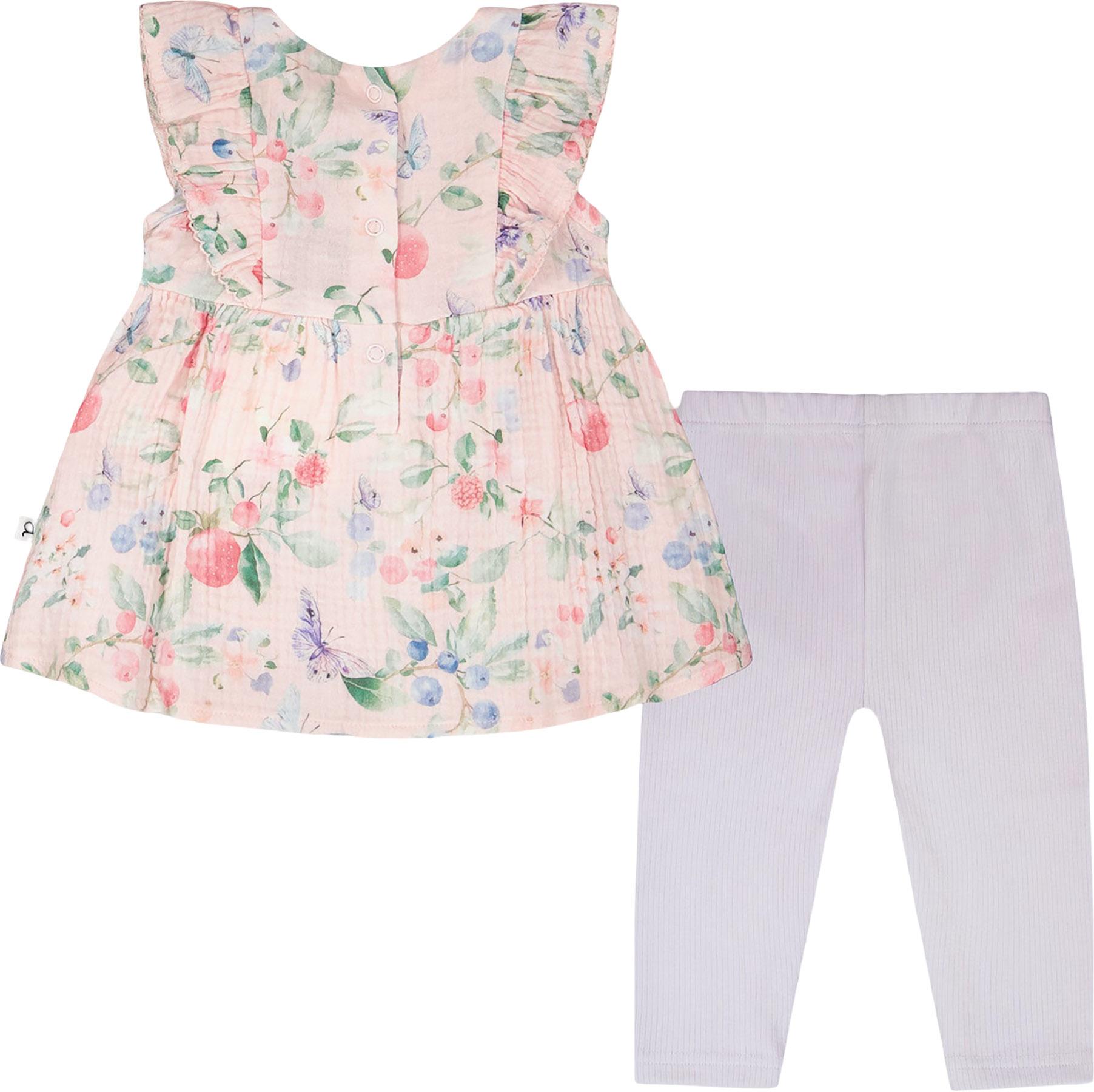 Product gallery image number 2 for product Printed Cotton Muslin Tunic and Rib Jersey Leggings Set - Baby Girl