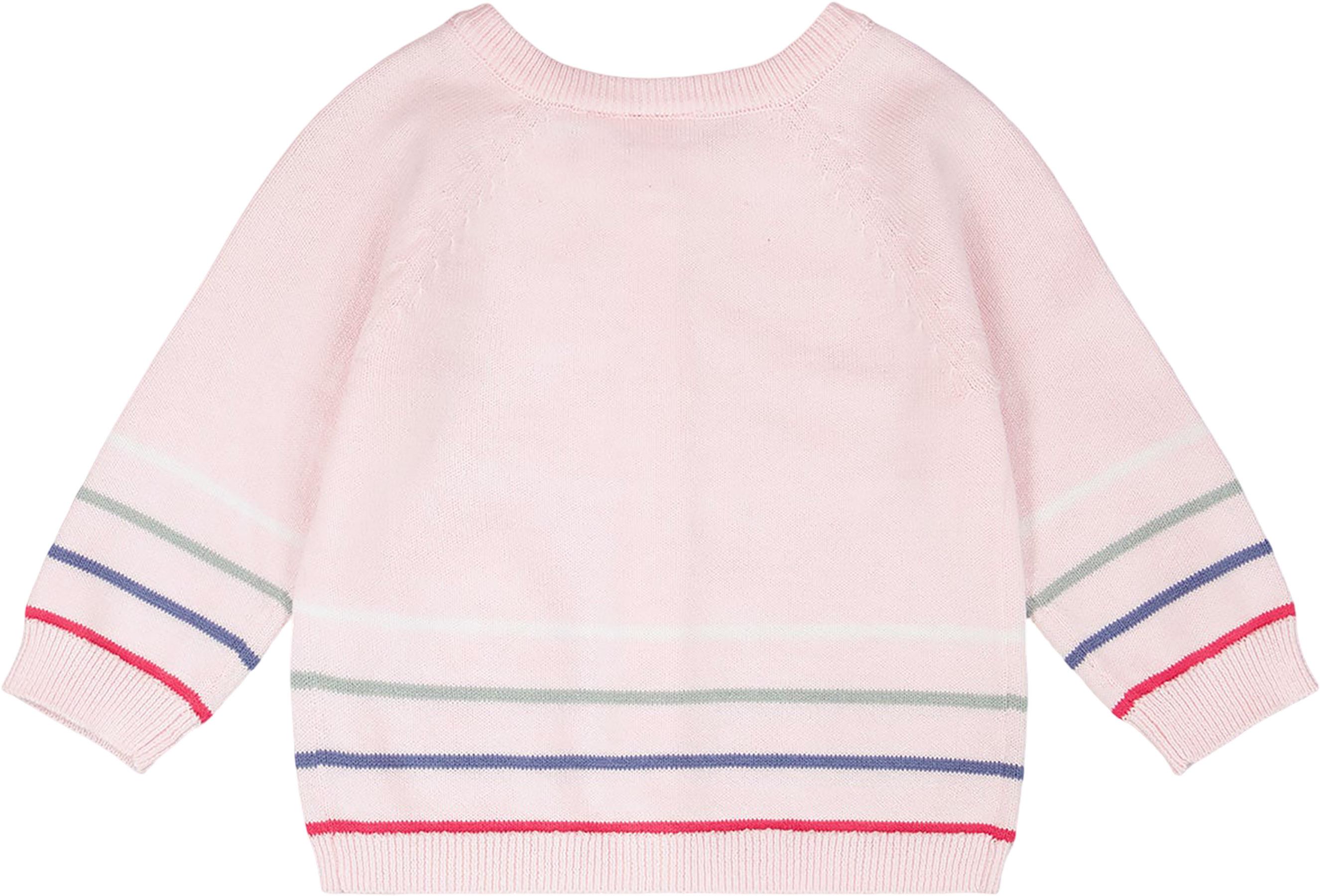 Product gallery image number 2 for product Cotton Knit Striped Button Front Cardigan - Baby Girl