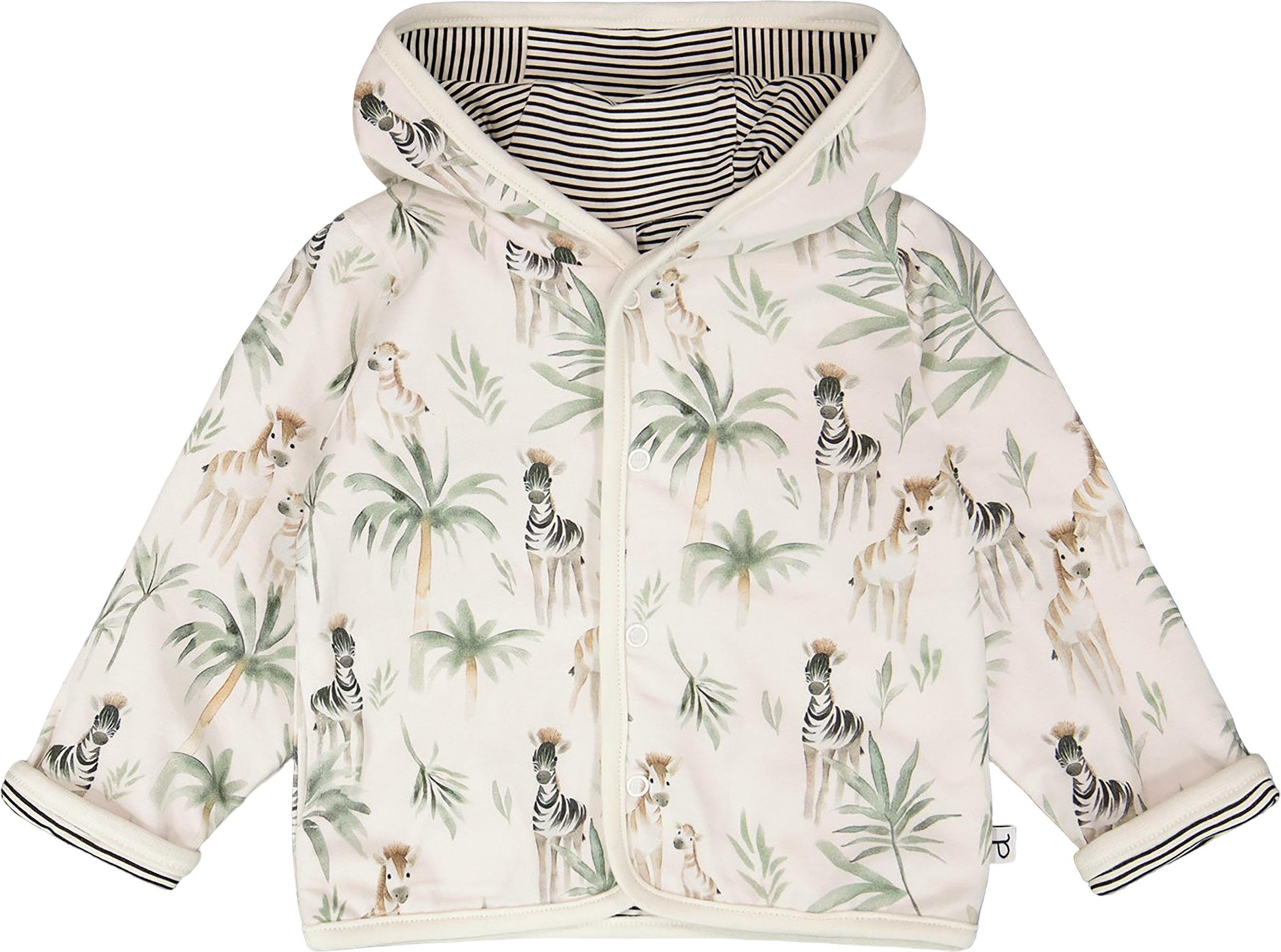 Product image for Printed Organic Cotton Jersey Reversible Hooded Jacket - Baby Boy