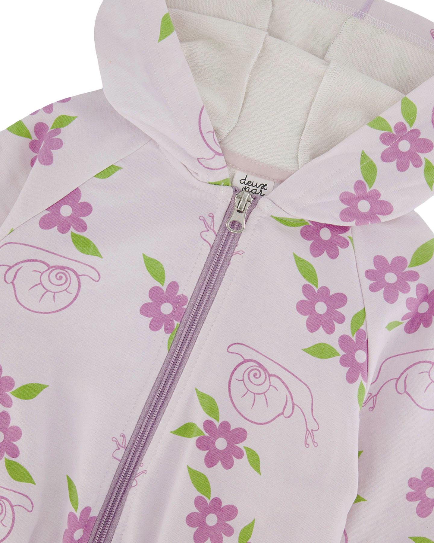 Product gallery image number 3 for product Cardigan à capuchon en éponge française imprimé - Petite fille