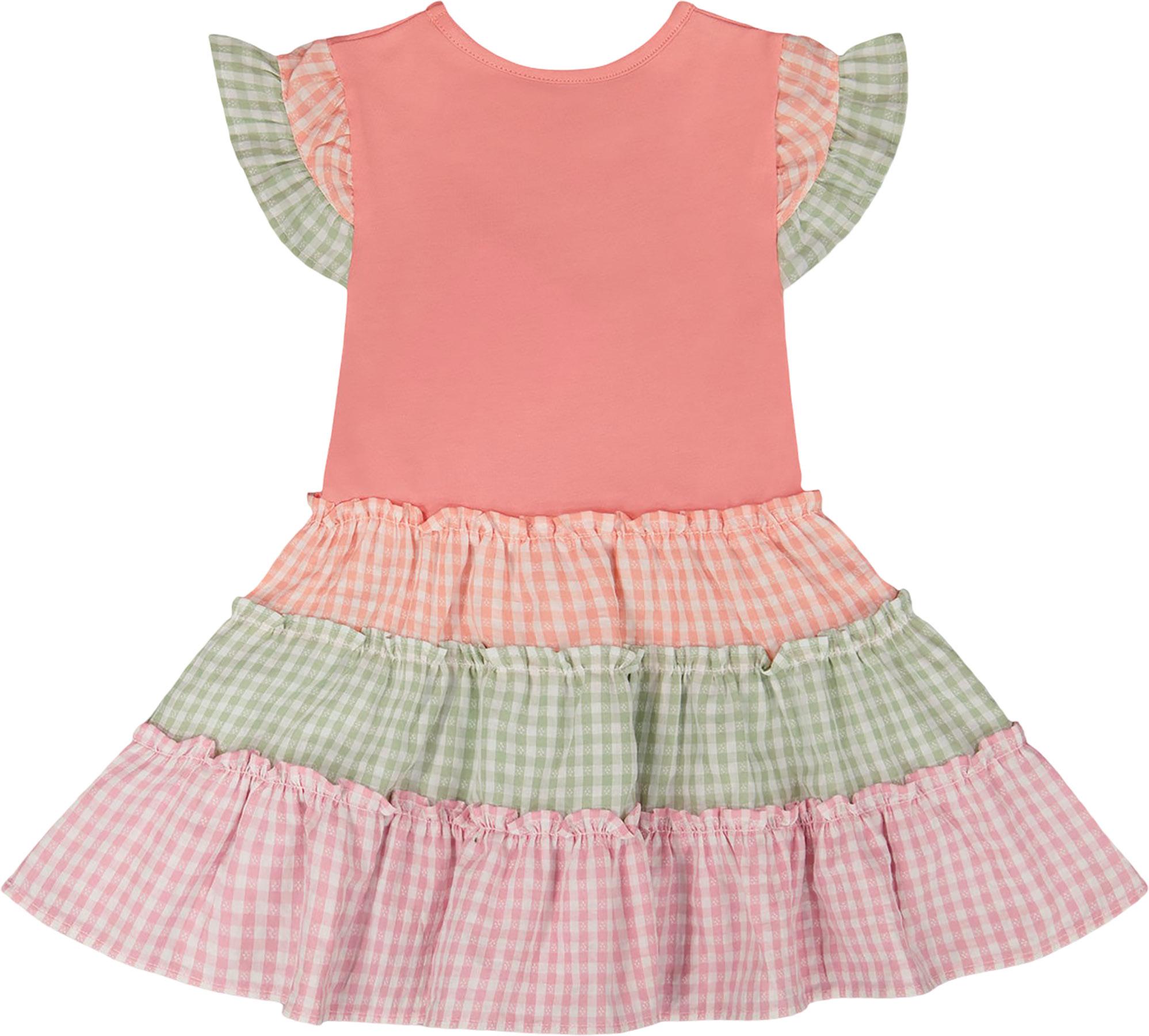 Product gallery image number 3 for product Gingham Organic Cotton Bi-Material Dress - Baby Girl