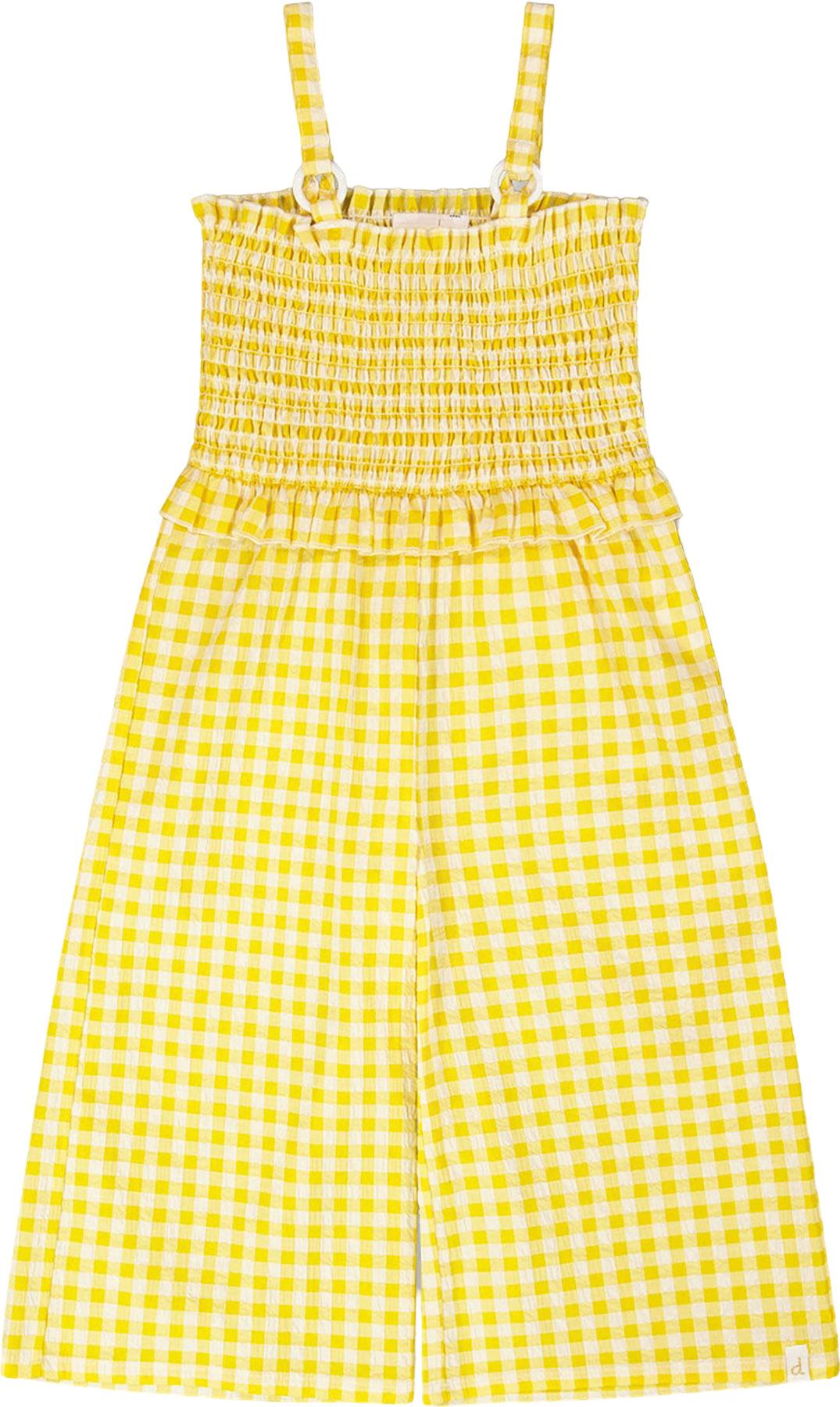 Product image for Gingham Smocked Capri Jumpsuit - Big Girl