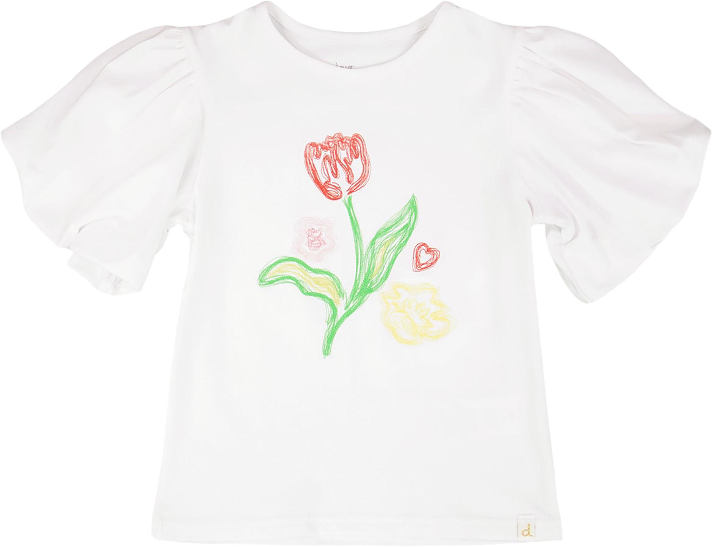 Product image for Organic Cotton Jersey Top with Embroidery - Little Girl