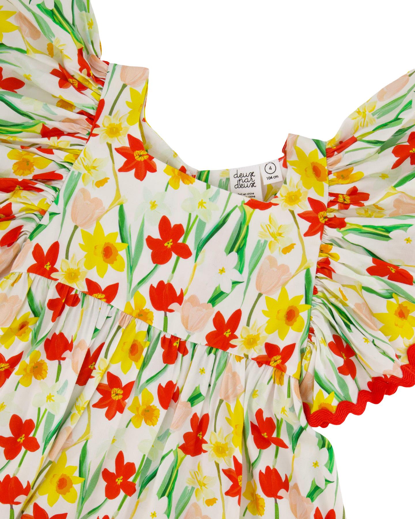 Product gallery image number 3 for product Printed Viscose Dress - Little Girl 