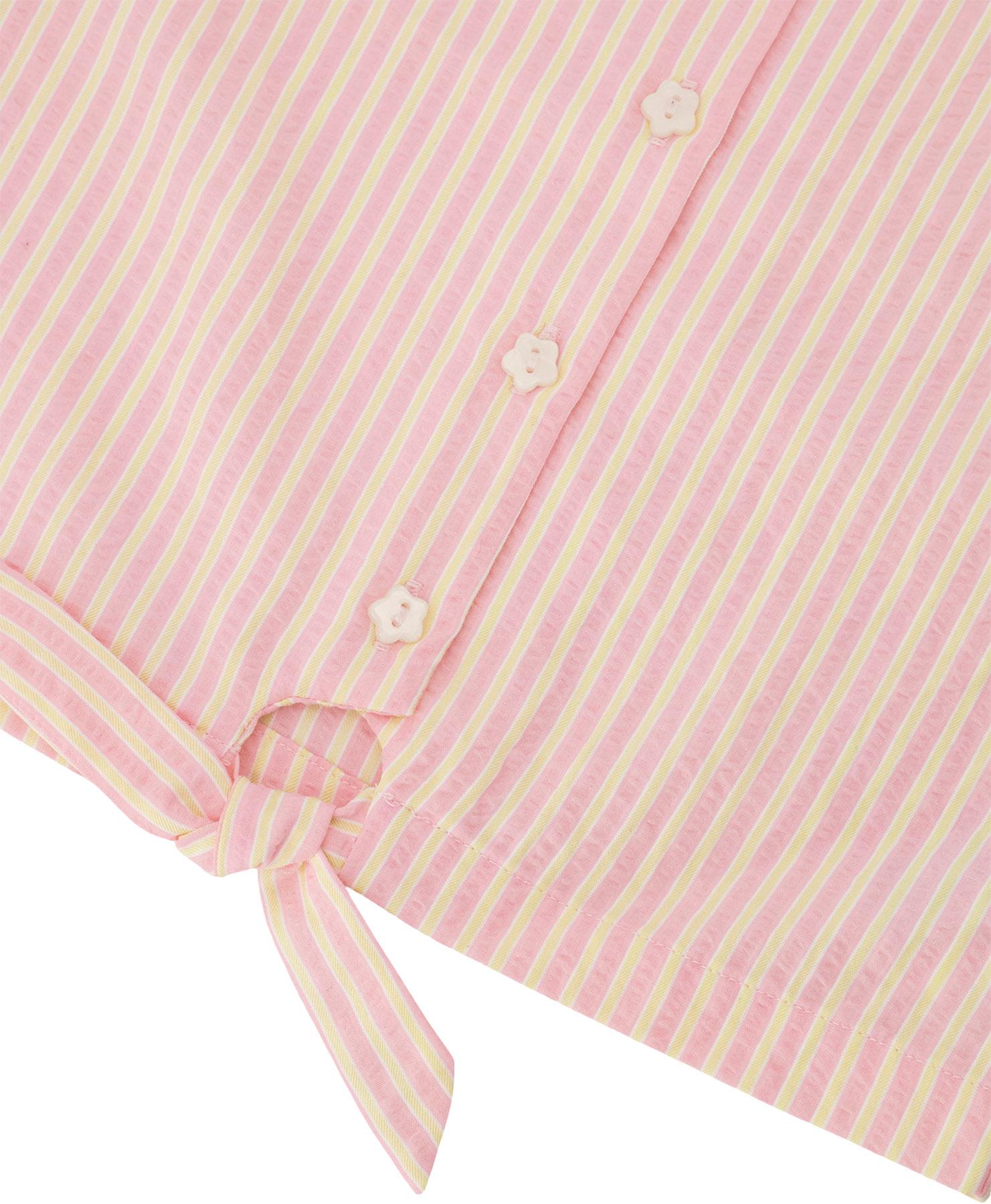 Product gallery image number 4 for product Striped Sleeveless Shirt with Crochet Collar - Little Girl