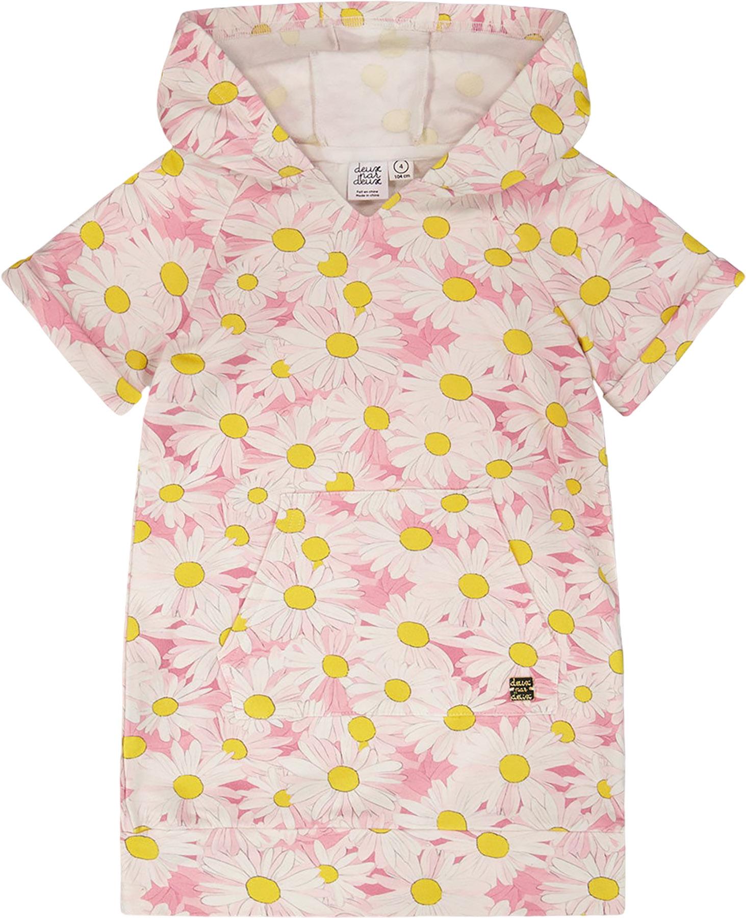 Product image for Robe à capuchon en éponge française imprimé - Petite fille