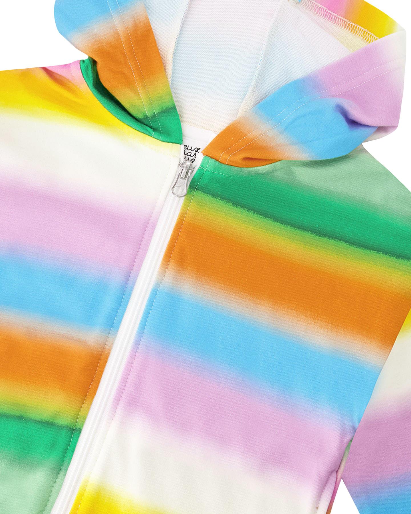 Product gallery image number 3 for product Printed French Terry Zip Front Hoodie - Little Girl