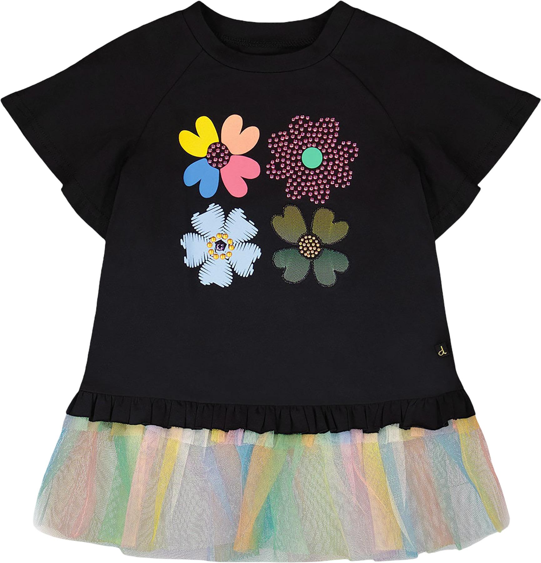 Product image for Tunique en coton biologique avec volant en tulle - Petite fille