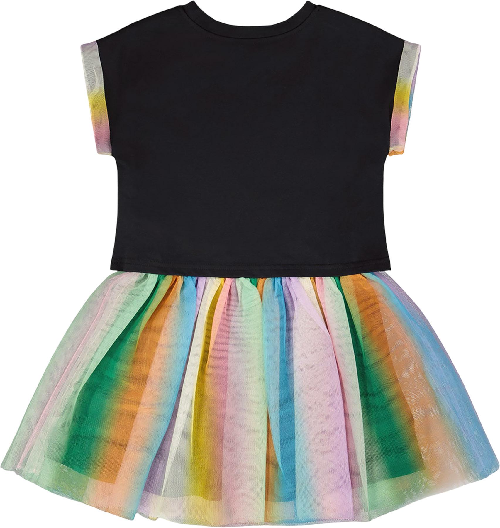 Product gallery image number 2 for product Organic Cotton Bi-material Dress with Mesh Skirt - Little Girl