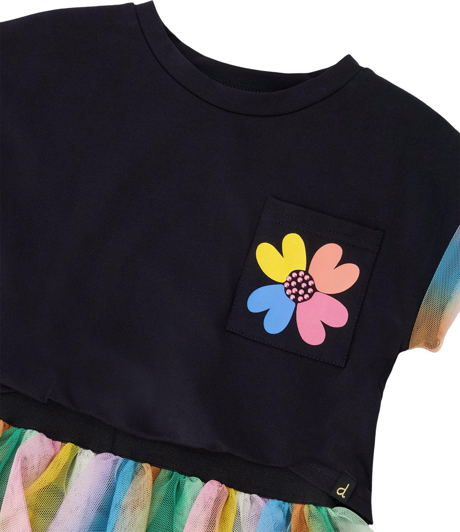 Product gallery image number 3 for product Organic Cotton Bi-material Dress with Mesh Skirt - Little Girl