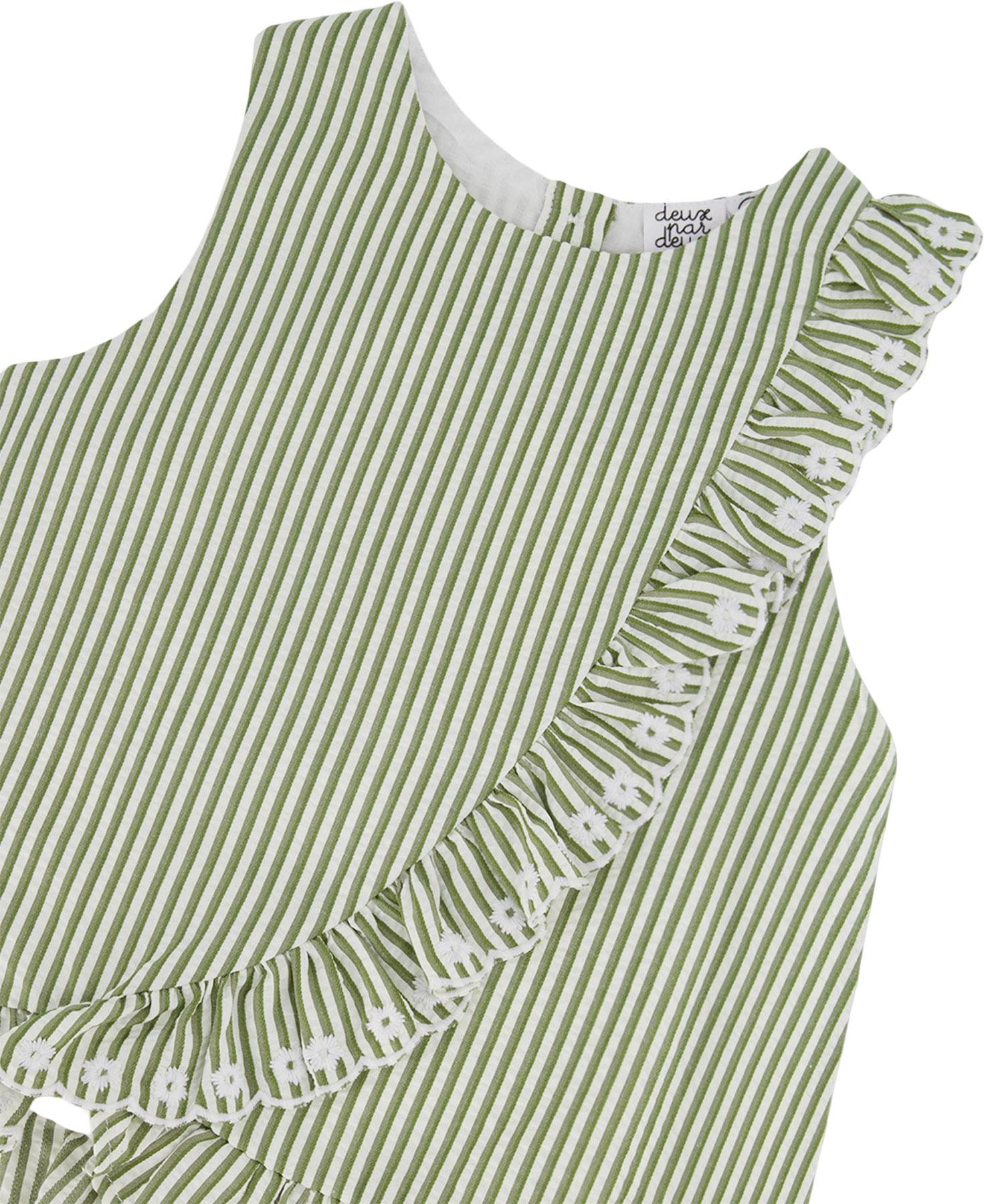 Product gallery image number 3 for product Striped Top with Embroidered Ruffle - Little Girl