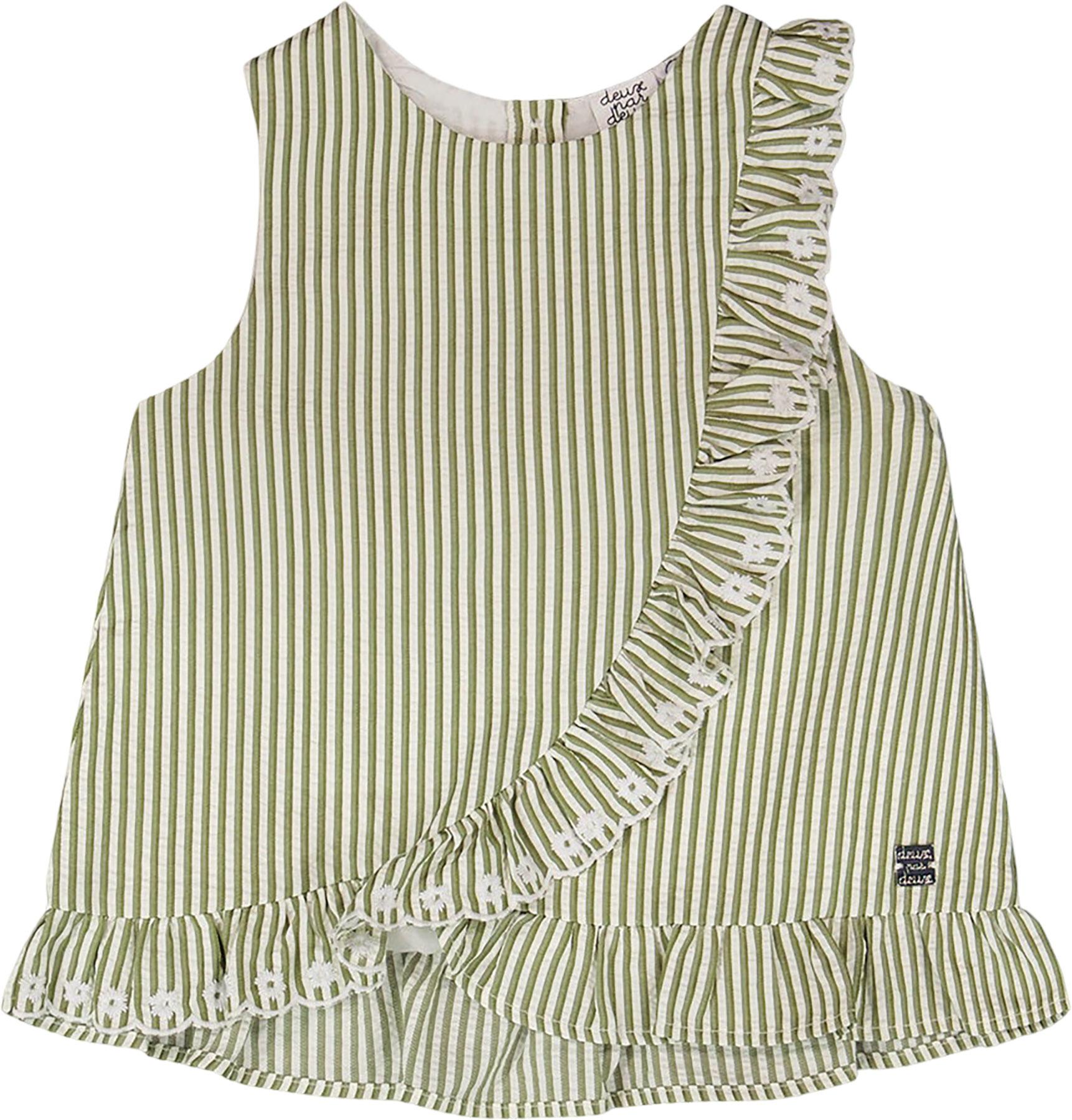 Product image for Striped Top with Embroidered Ruffle - Little Girl