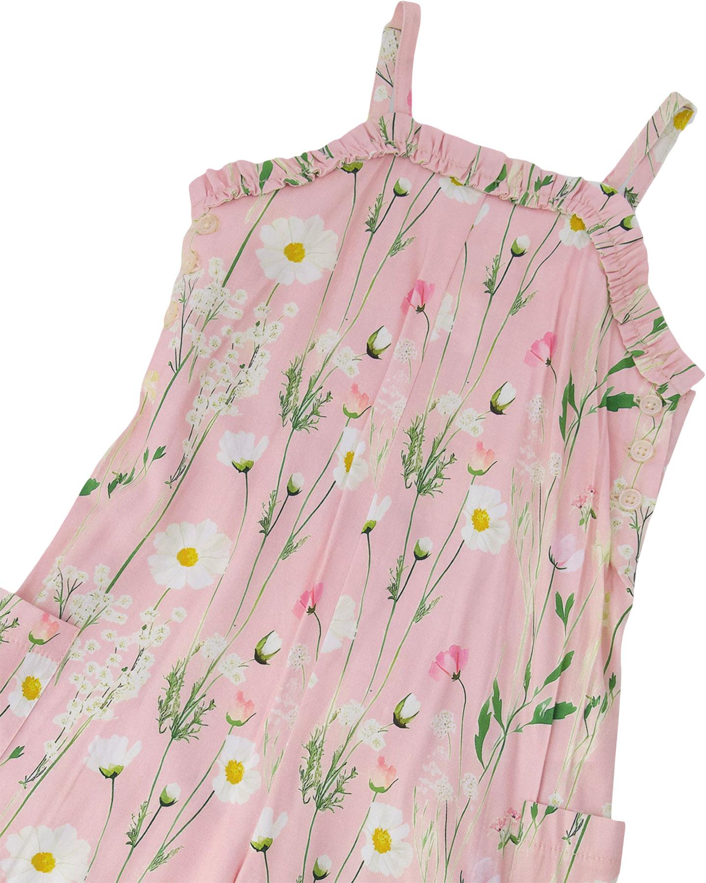 Product gallery image number 3 for product Printed Viscose Jumpsuit - Little Girl