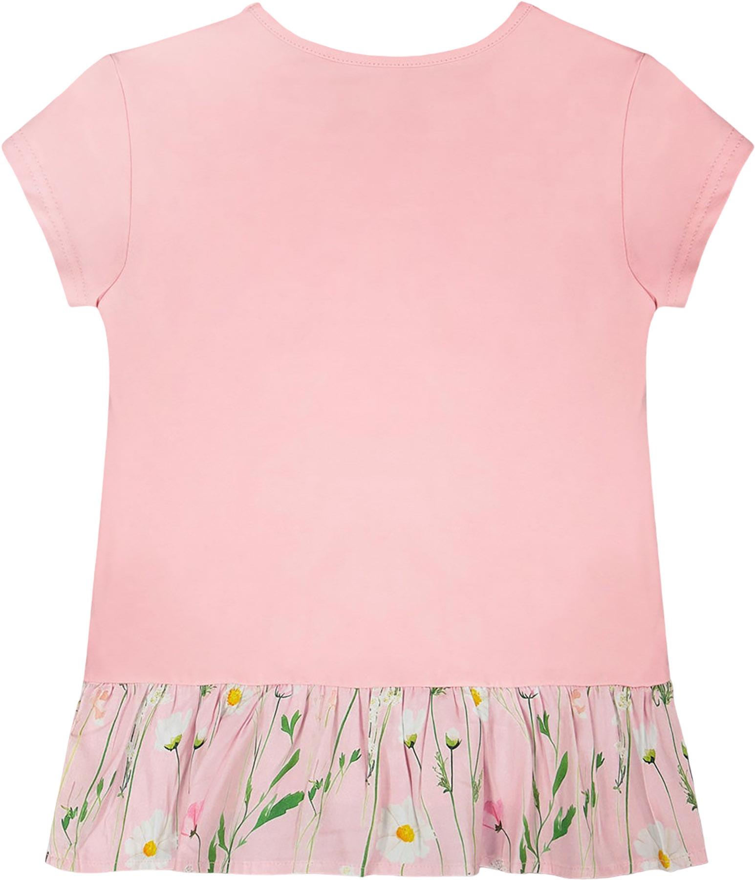 Product gallery image number 3 for product Organic Cotton Bi-Material Tunic with Ruffle - Little Girl