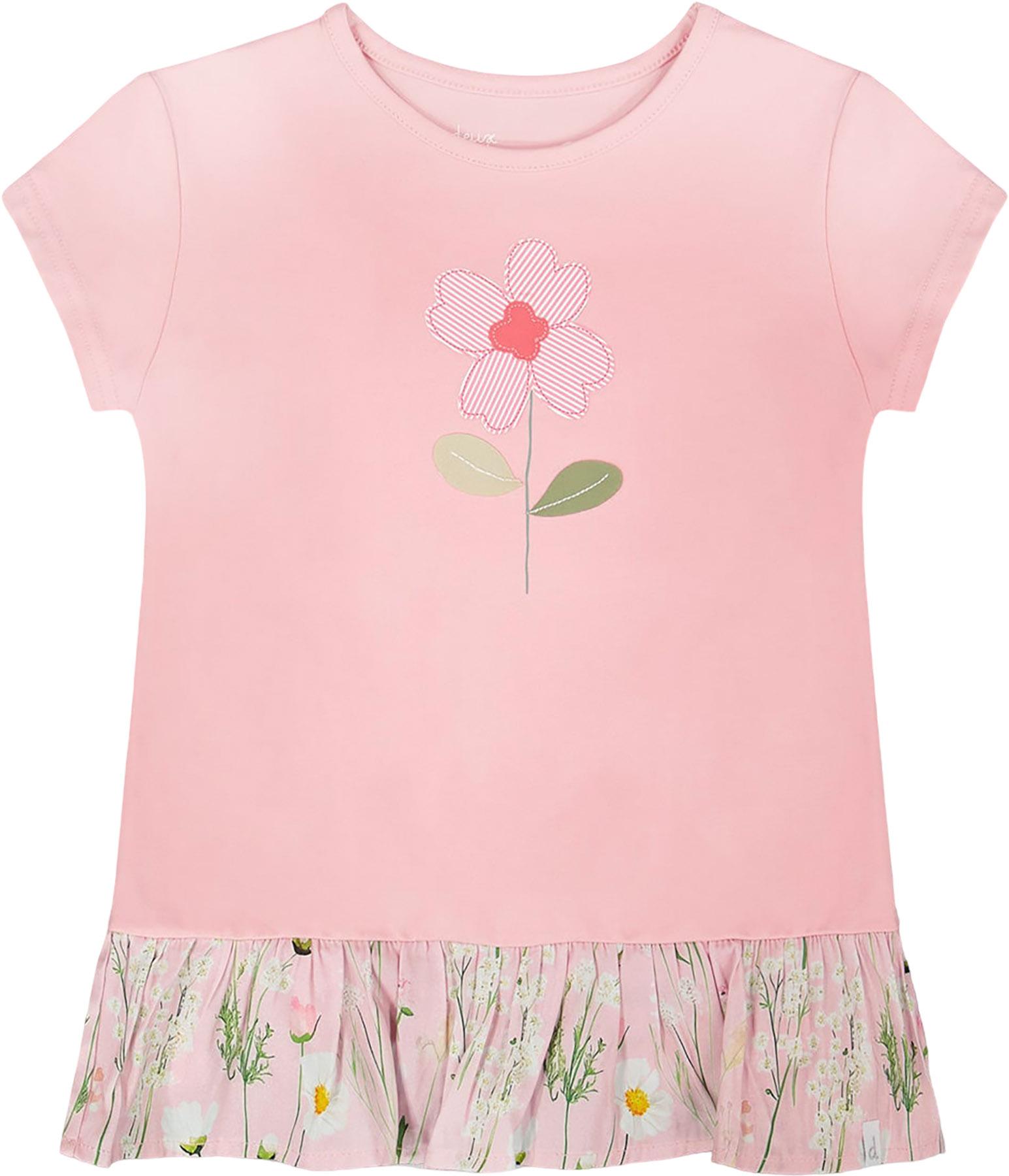 Product image for Organic Cotton Bi-Material Tunic with Ruffle - Little Girl
