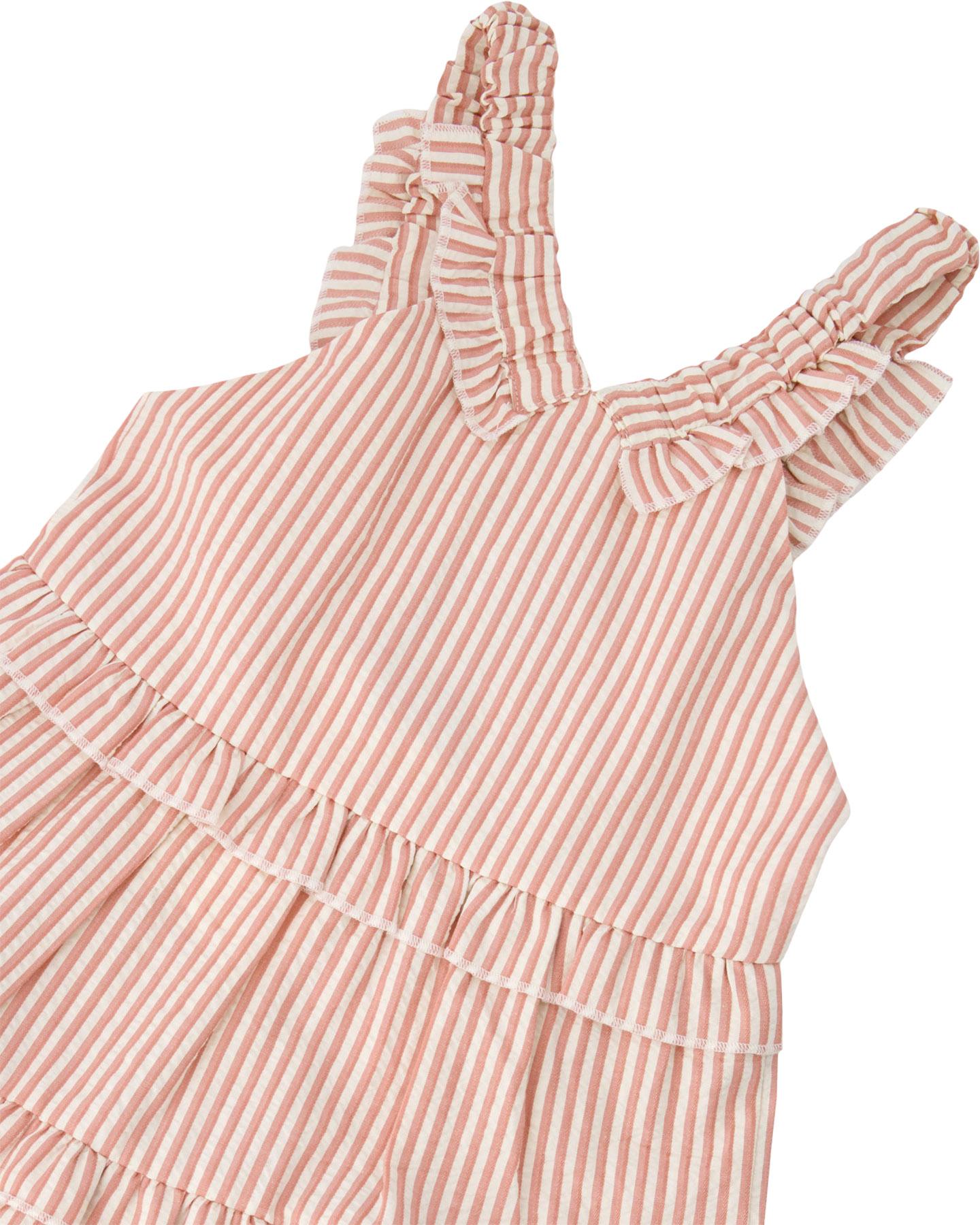 Product gallery image number 3 for product Striped Poplin and Chambray Dress - Little Girl