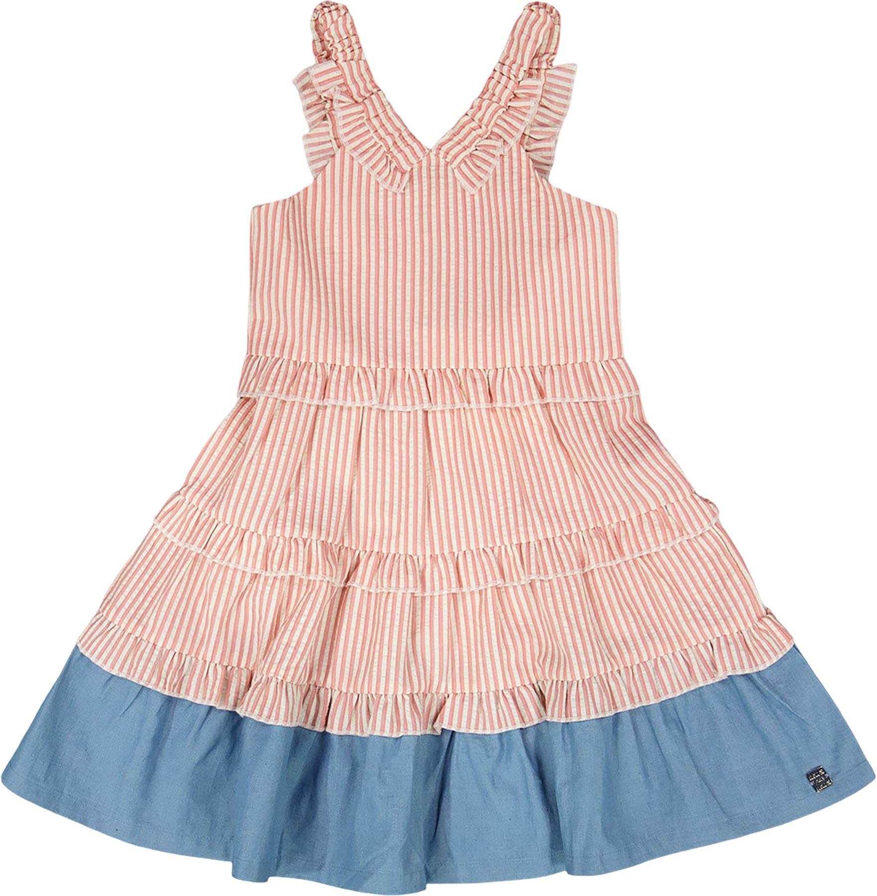 Product image for Striped Poplin and Chambray Dress - Little Girl