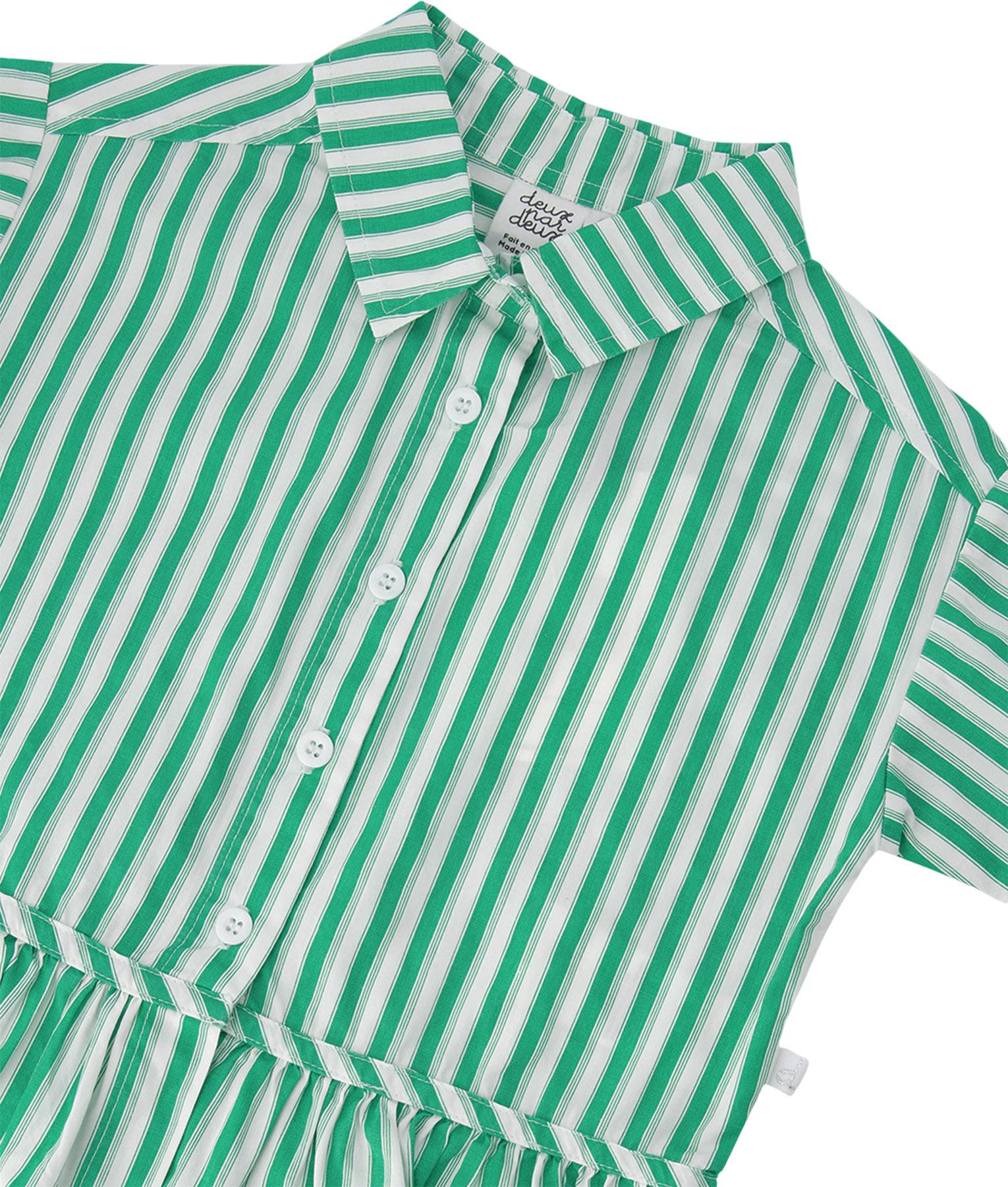 Product gallery image number 3 for product Short Sleeve Striped Button Down Shirt - Little Girl  