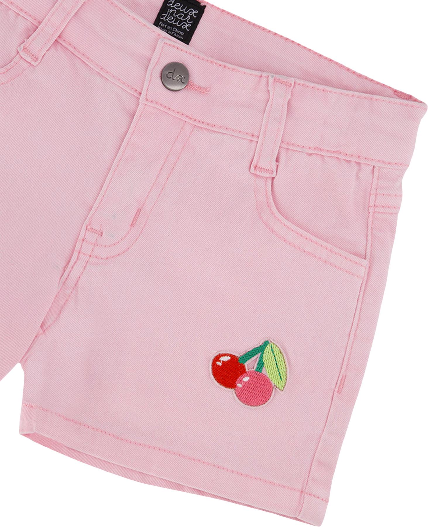 Product gallery image number 3 for product Denim Shorts with Embroidery - Little Girl