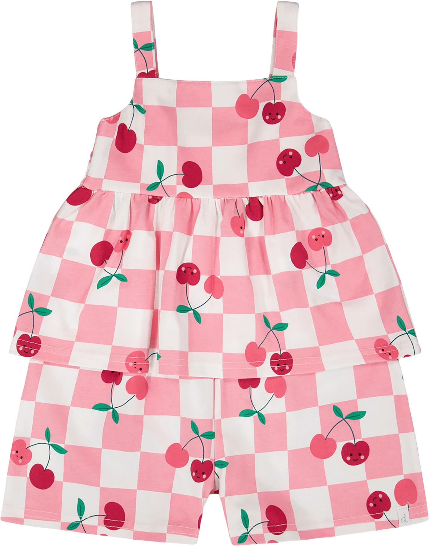 Product image for Printed Organic Cotton Jersey Romper - Little Girl 