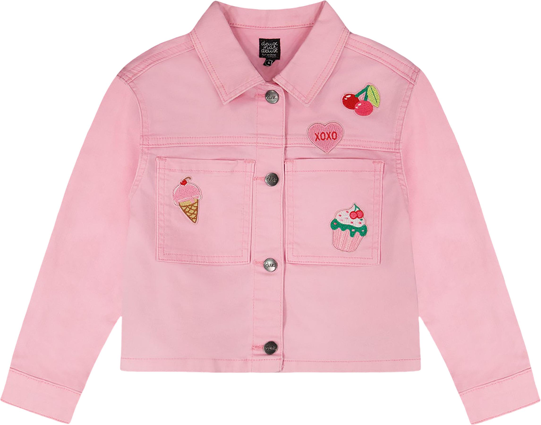 Product image for Denim Jacket with Embroidered Patches - Big Girl