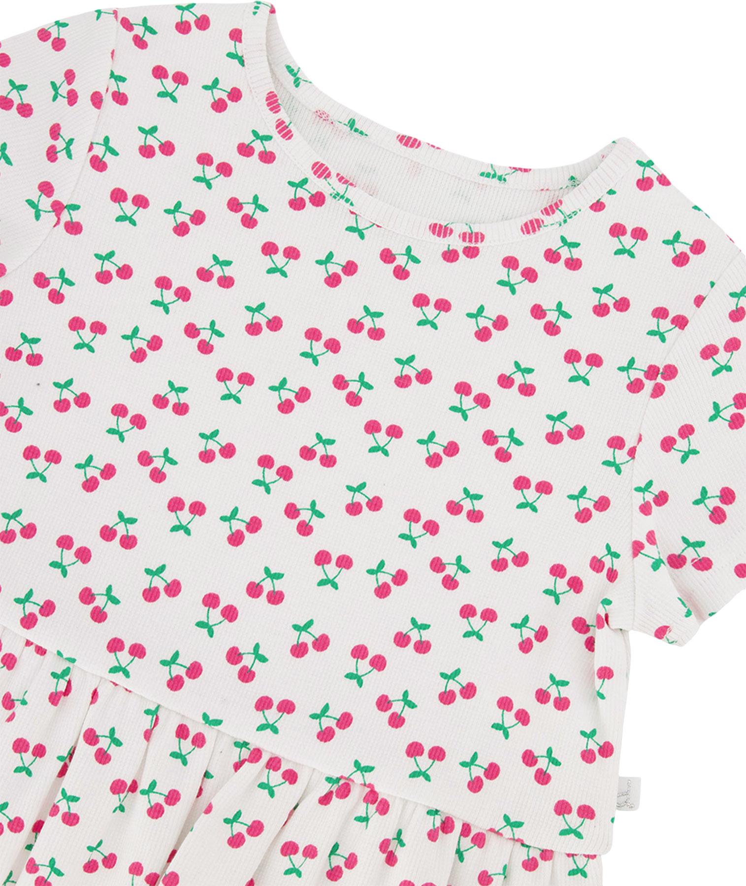 Product gallery image number 3 for product Printed Rib Crop T-Shirt with Frill - Little Girl