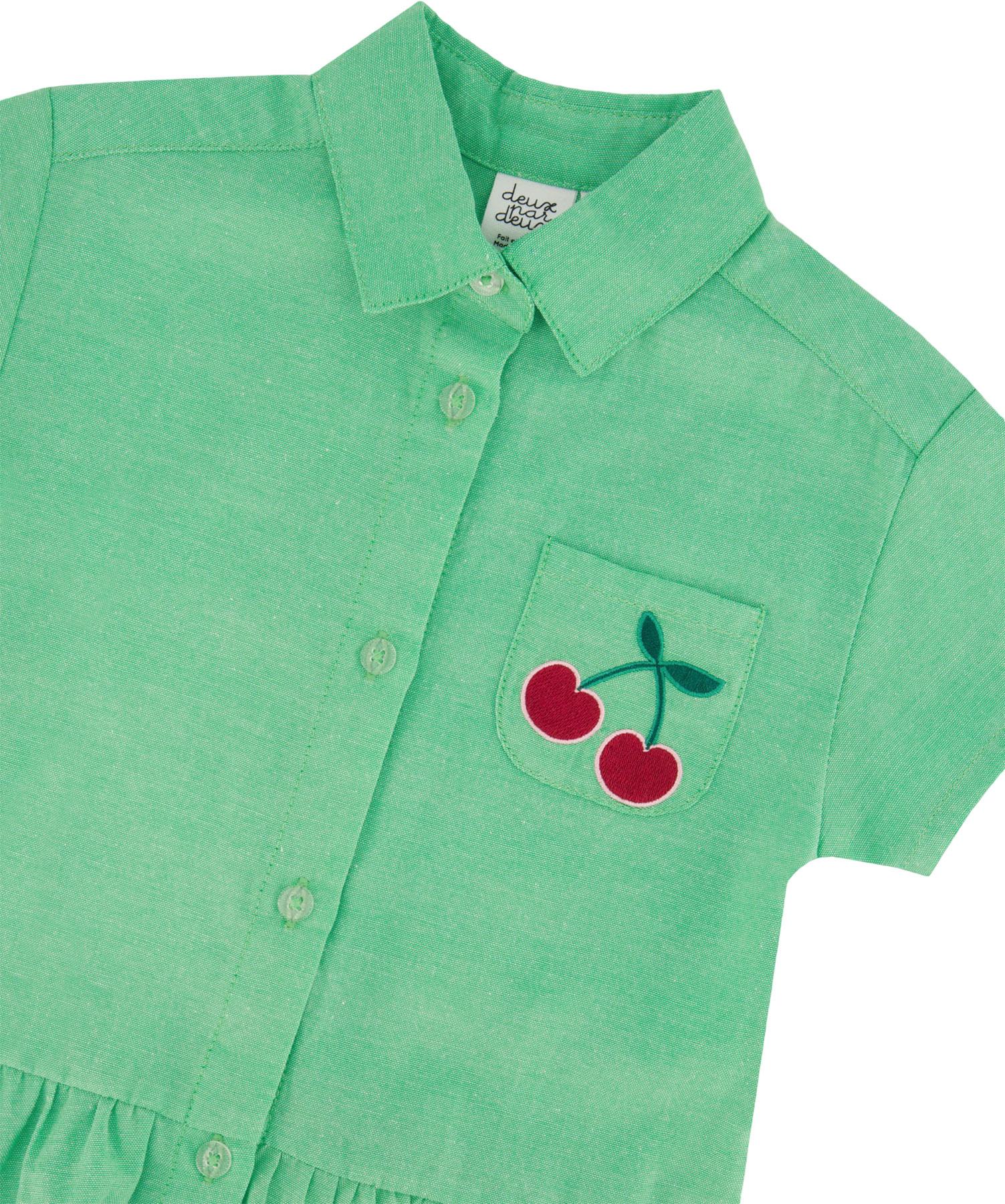 Product gallery image number 3 for product Cotton Shirt Dress with Embroidery - Big Girl