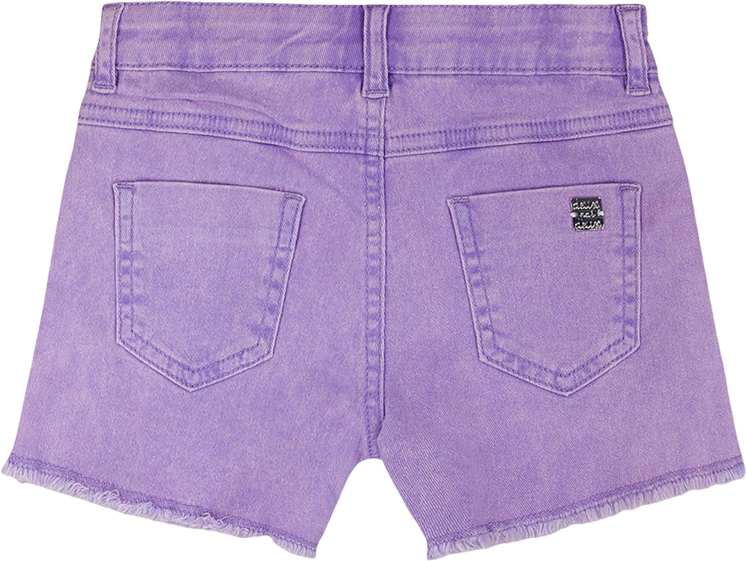 Product gallery image number 2 for product Denim Shorts with Embroidery - Little Girl