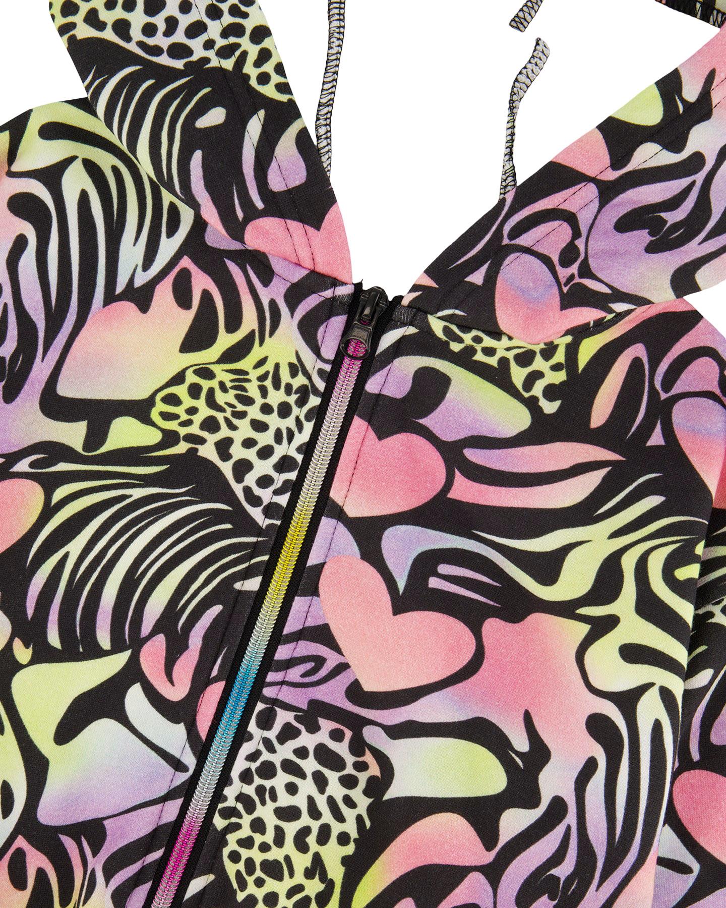 Product gallery image number 3 for product Printed Zip Front French Terry Hoodie - Big Girl