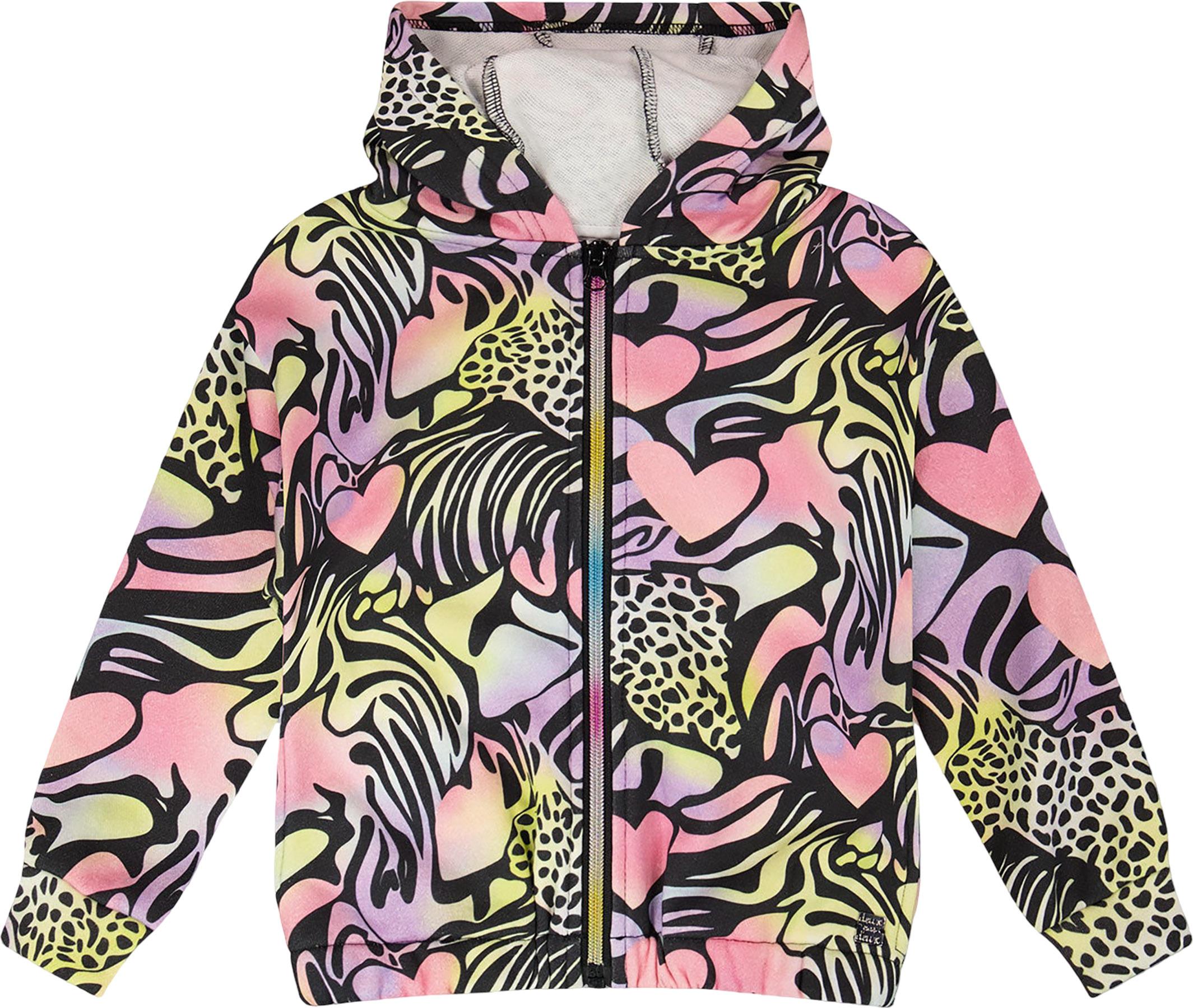 Product image for Printed Zip Front French Terry Hoodie - Big Girl
