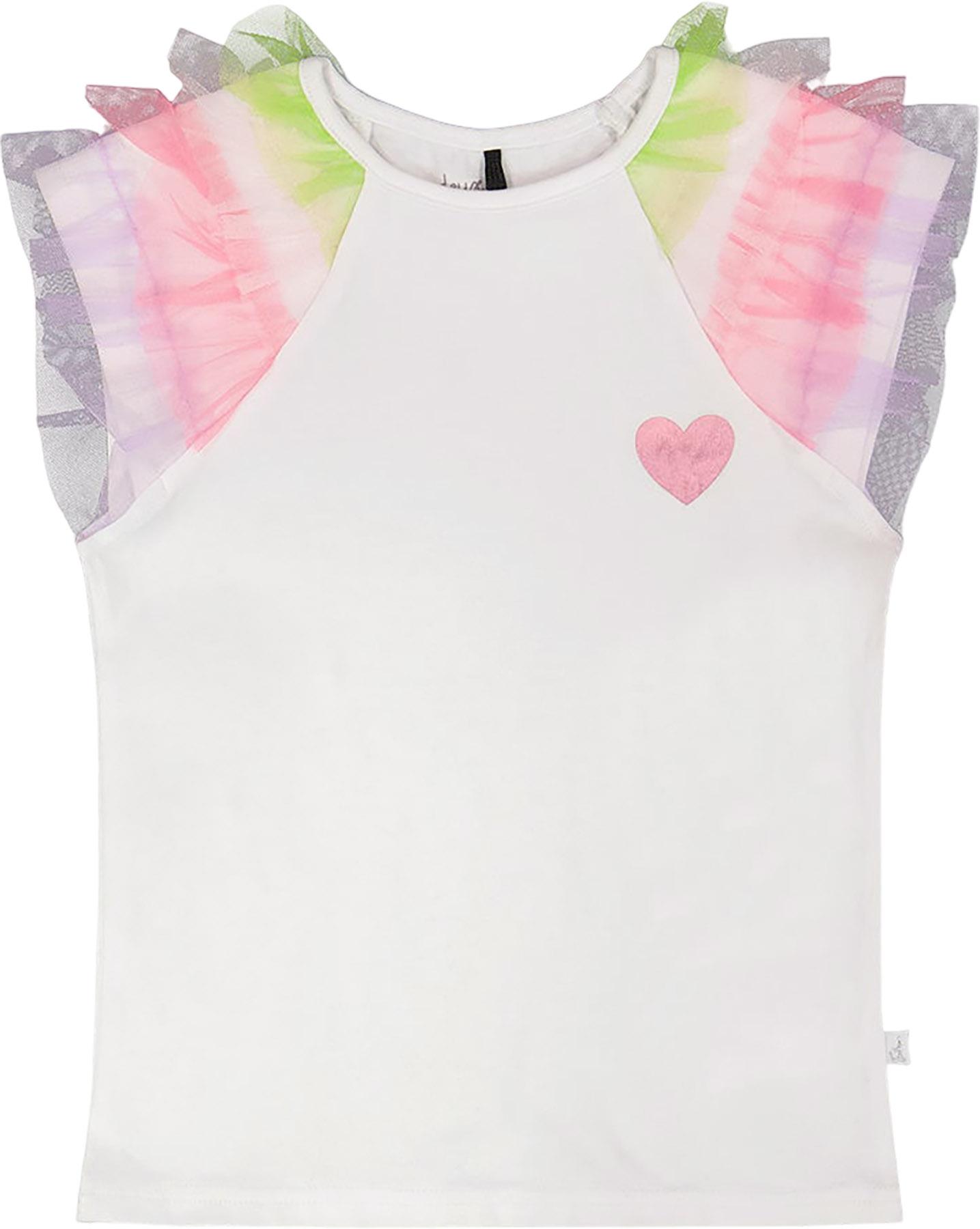 Product image for Organic Cotton Jersey T-Shirt with Mesh Sleeves - Big Girl