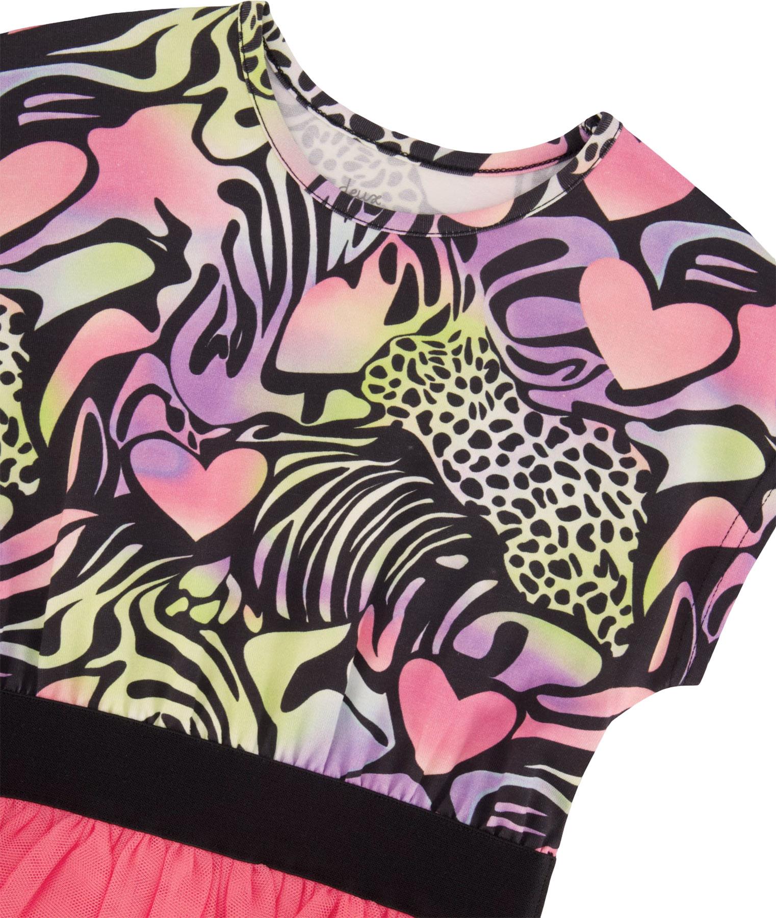 Product gallery image number 2 for product Printed Bi-Material Dress - Big Girl