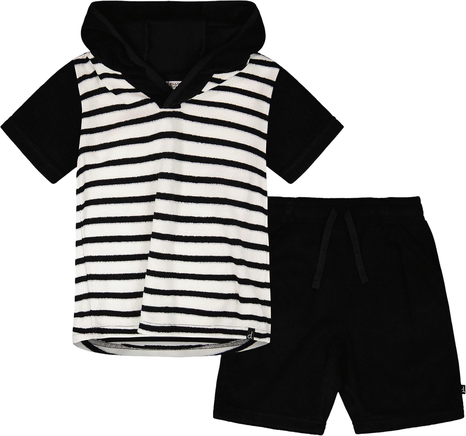 Product image for Striped Hooded Terry T-Shirt with Shorts Set - Big Boy