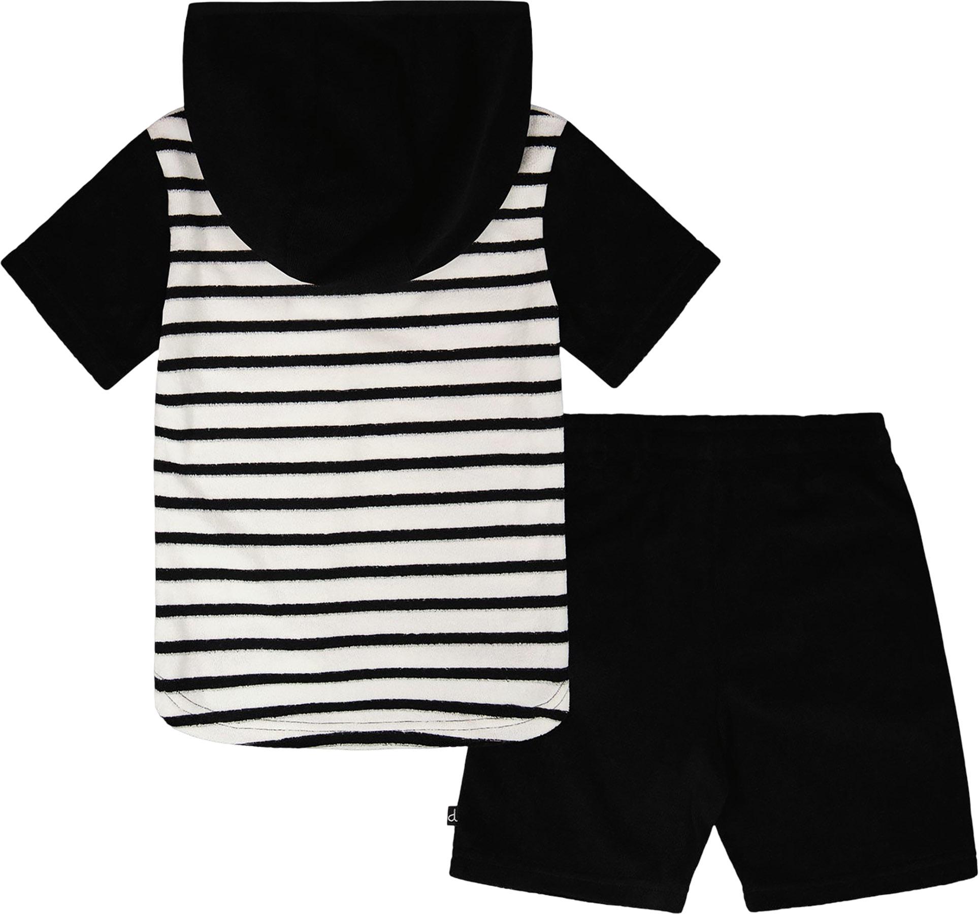 Product gallery image number 2 for product Striped Hooded Terry T-Shirt with Shorts Set - Little Boy