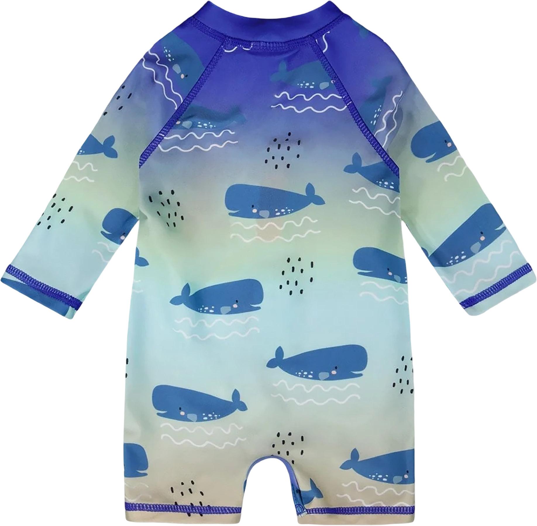 Numéro de l'image de la galerie de produits 3 pour le produit Maillot de surf une pièce à manches longues à imprimé baleine bleue - Petit garçon
