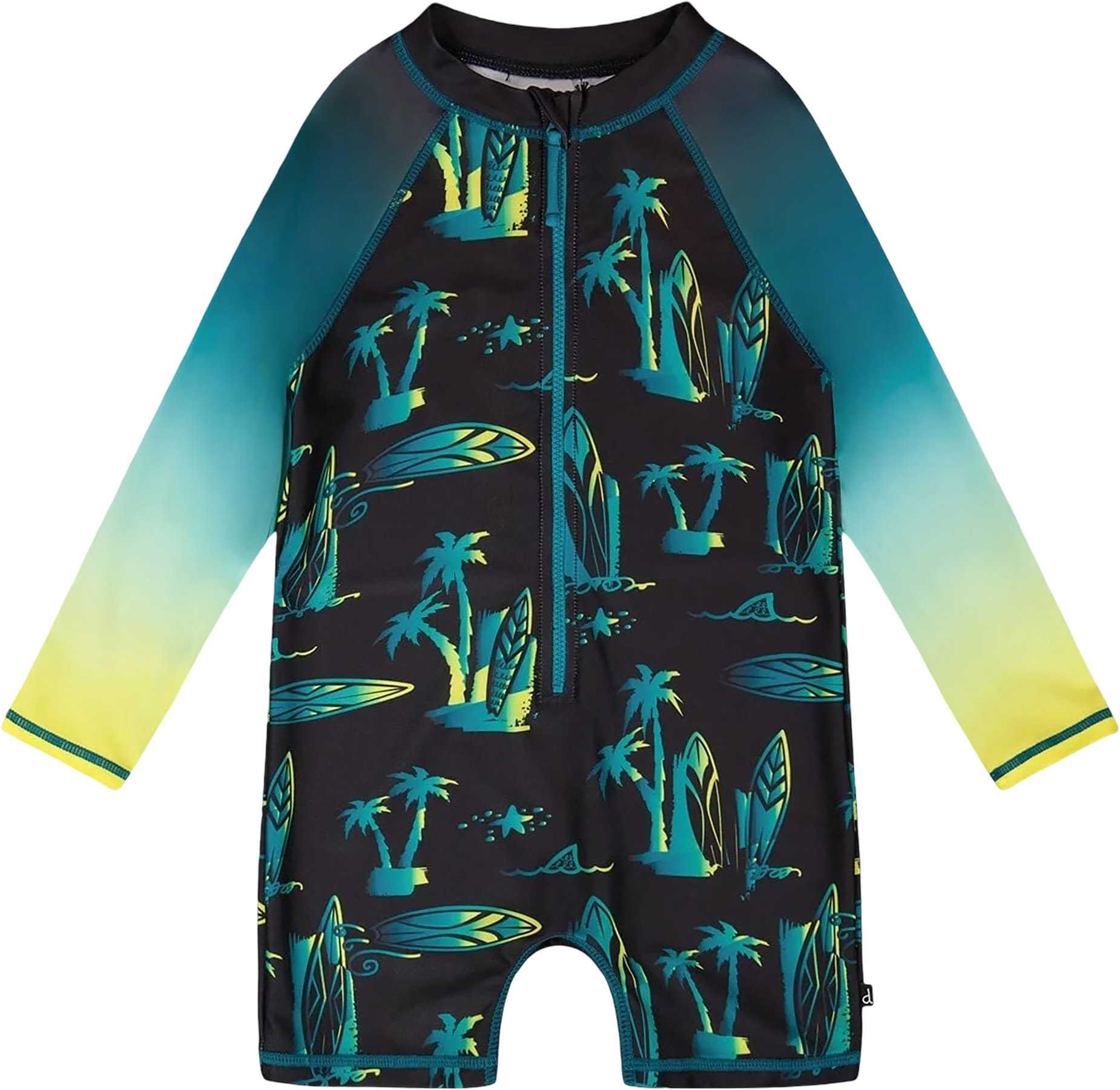 Product image for Surf Print One-Piece Long Sleeve Rashguard - Little Boy