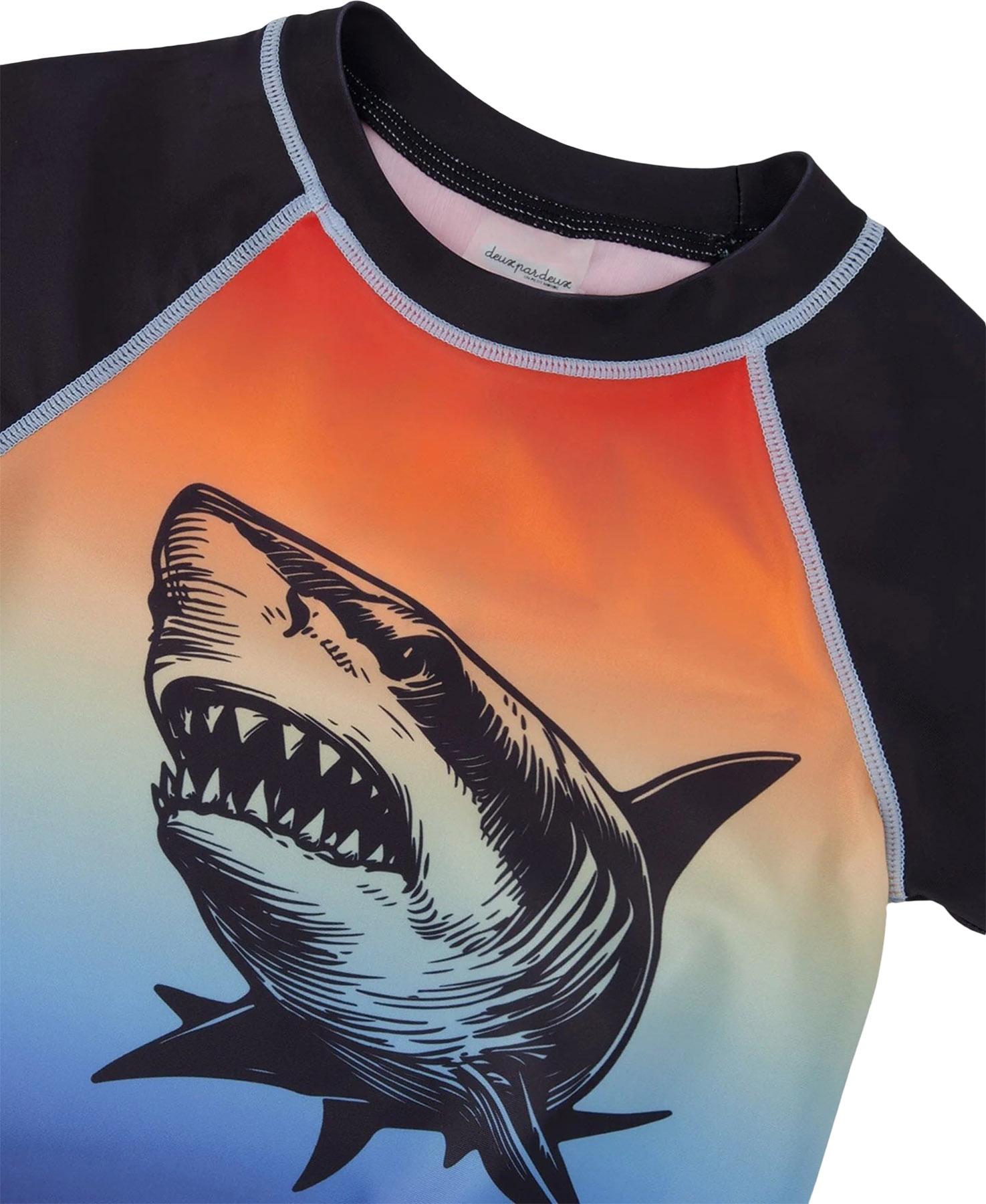 Product gallery image number 4 for product Blue and Orange Gradient Short Sleeve Rashguard - Big Boy
