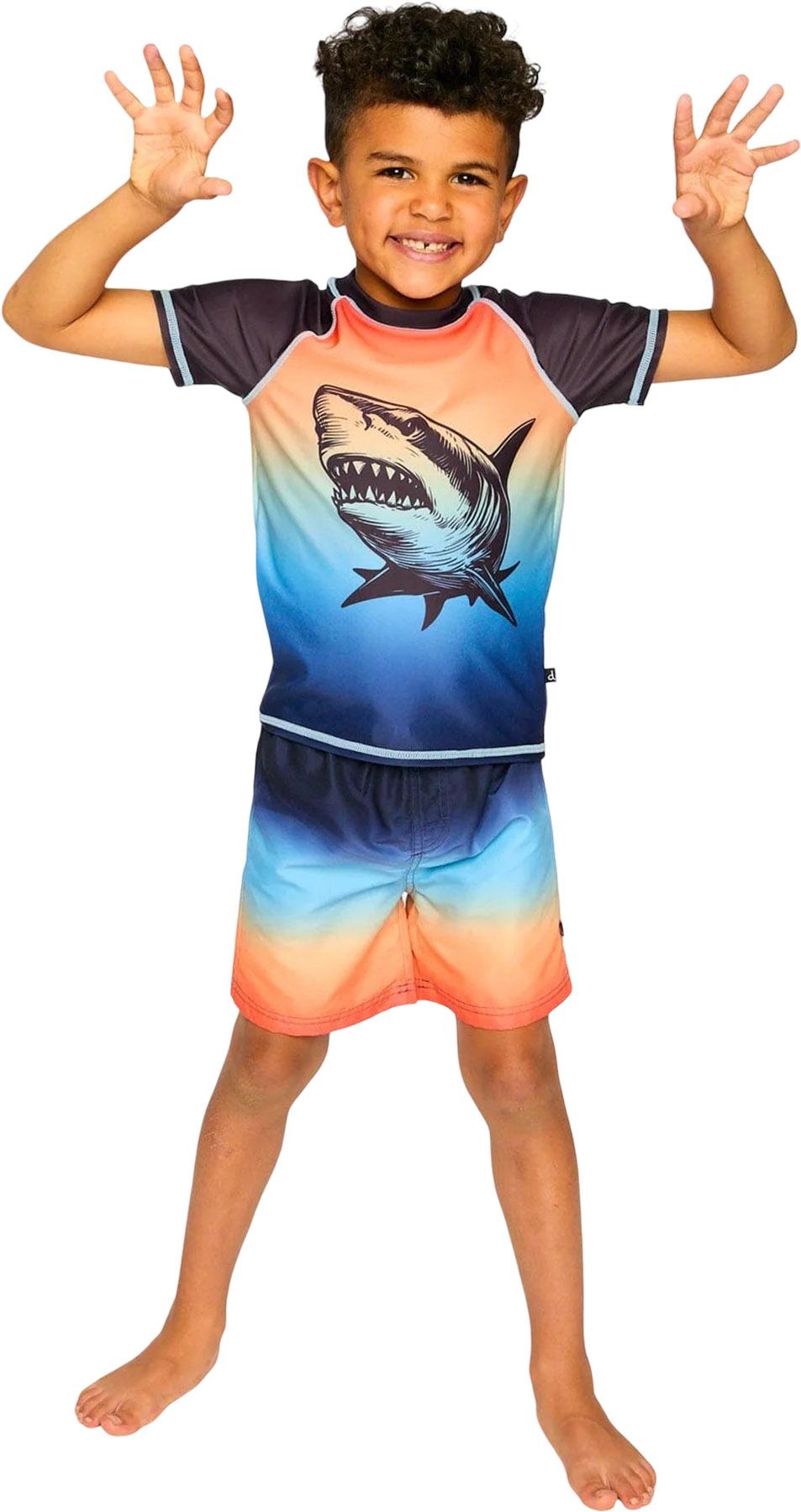 Product gallery image number 3 for product Blue and Orange Gradient Short Sleeve Rashguard - Big Boy