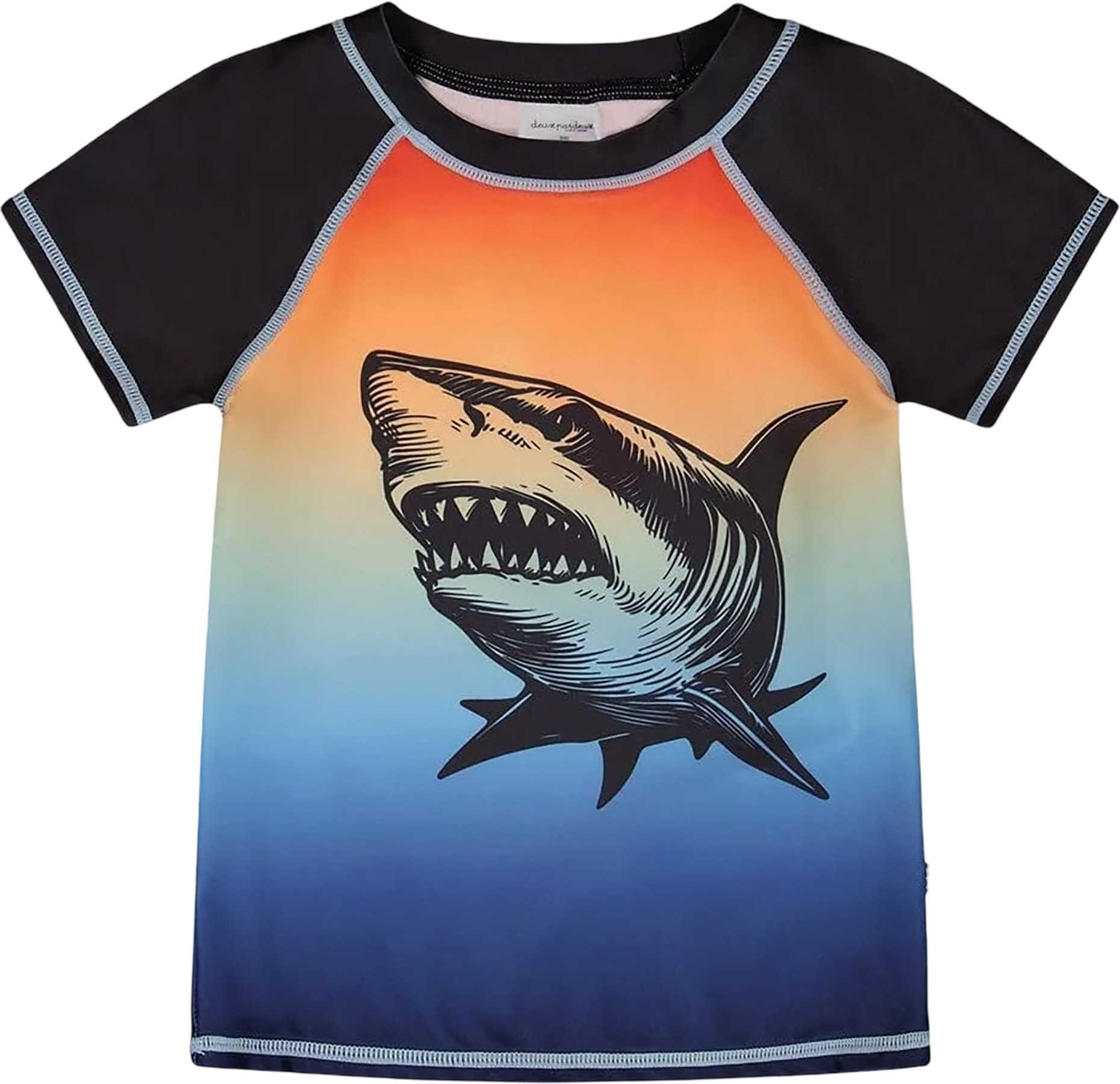 Product image for Blue and Orange Gradient Short Sleeve Rashguard - Big Boy
