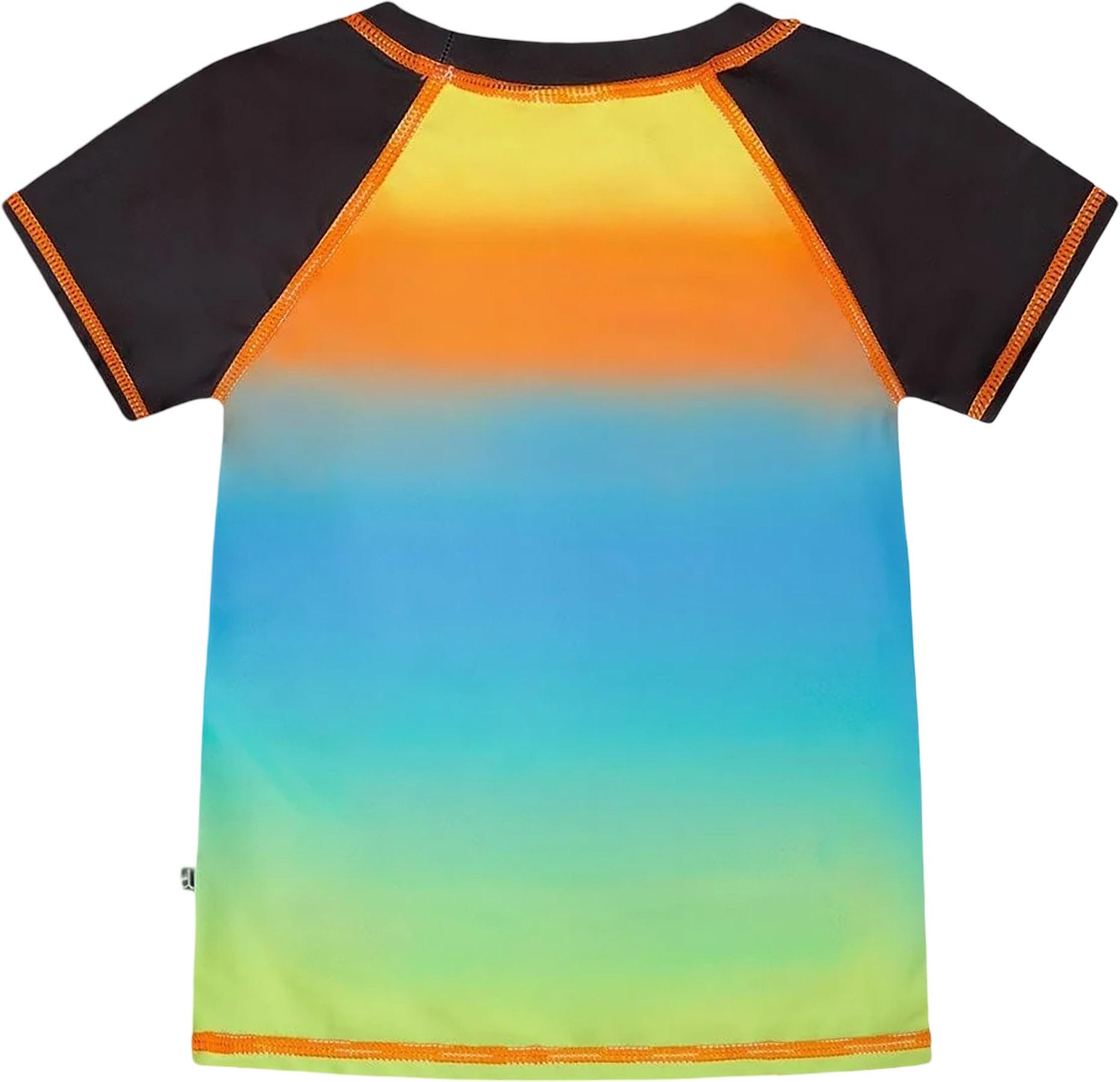 Product gallery image number 2 for product Orange Blue and Green Gradient Short Sleeve Rashguard - Kids