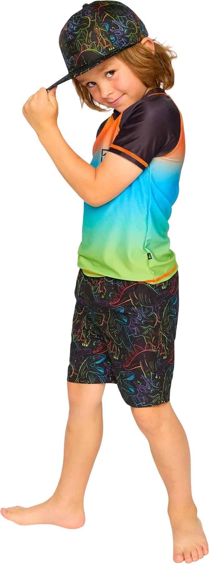 Product gallery image number 3 for product Orange Blue and Green Gradient Short Sleeve Rashguard - Kids