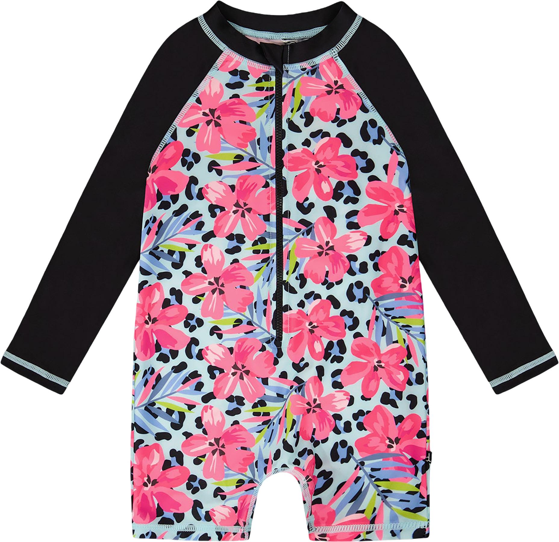 Product image for Printed One-Piece Long Sleeve Rashguard - Little Girl