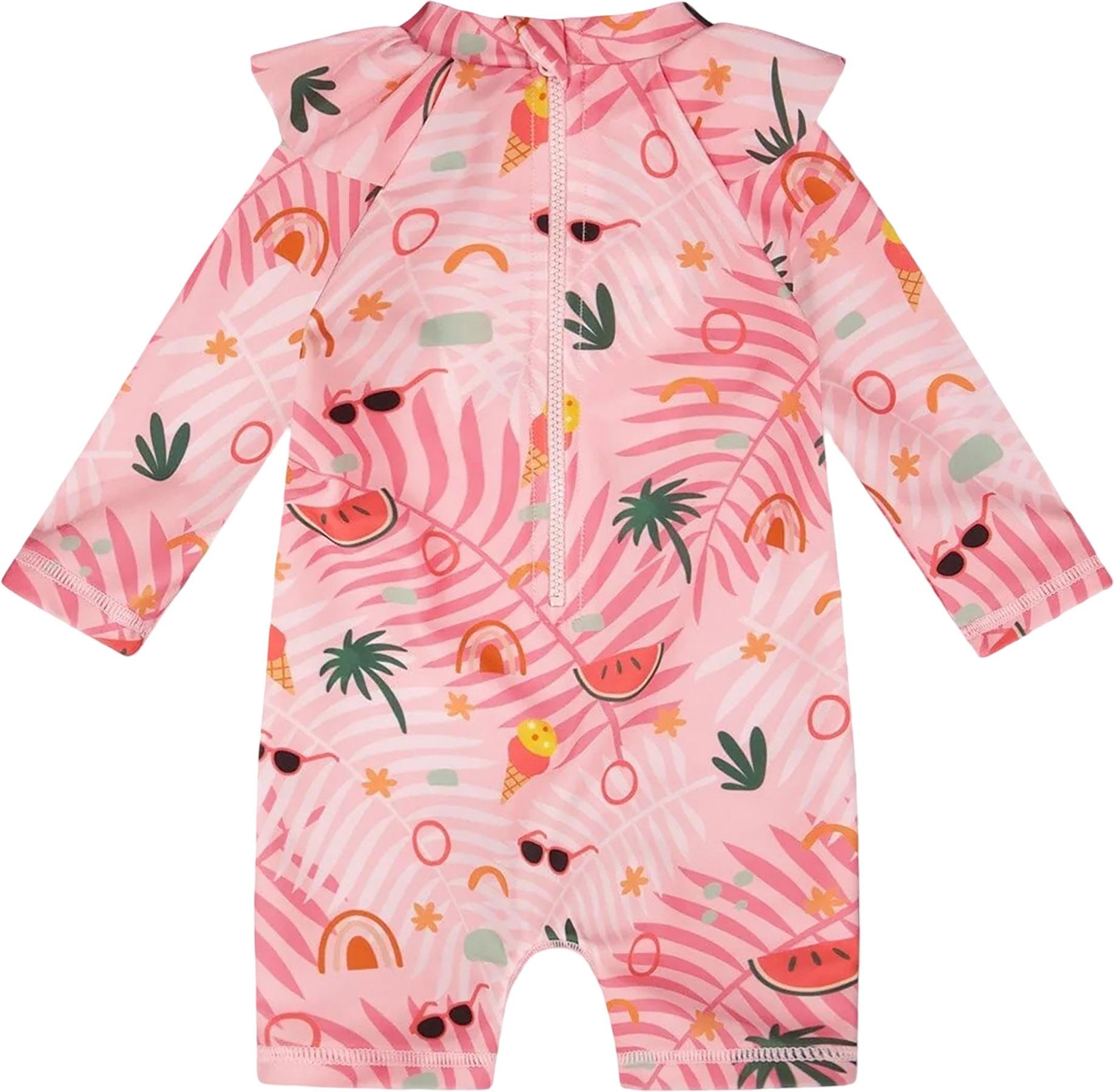 Numéro de l'image de la galerie de produits 2 pour le produit Maillot de surf une pièce à manches longues à imprimé plage - Petite fille
