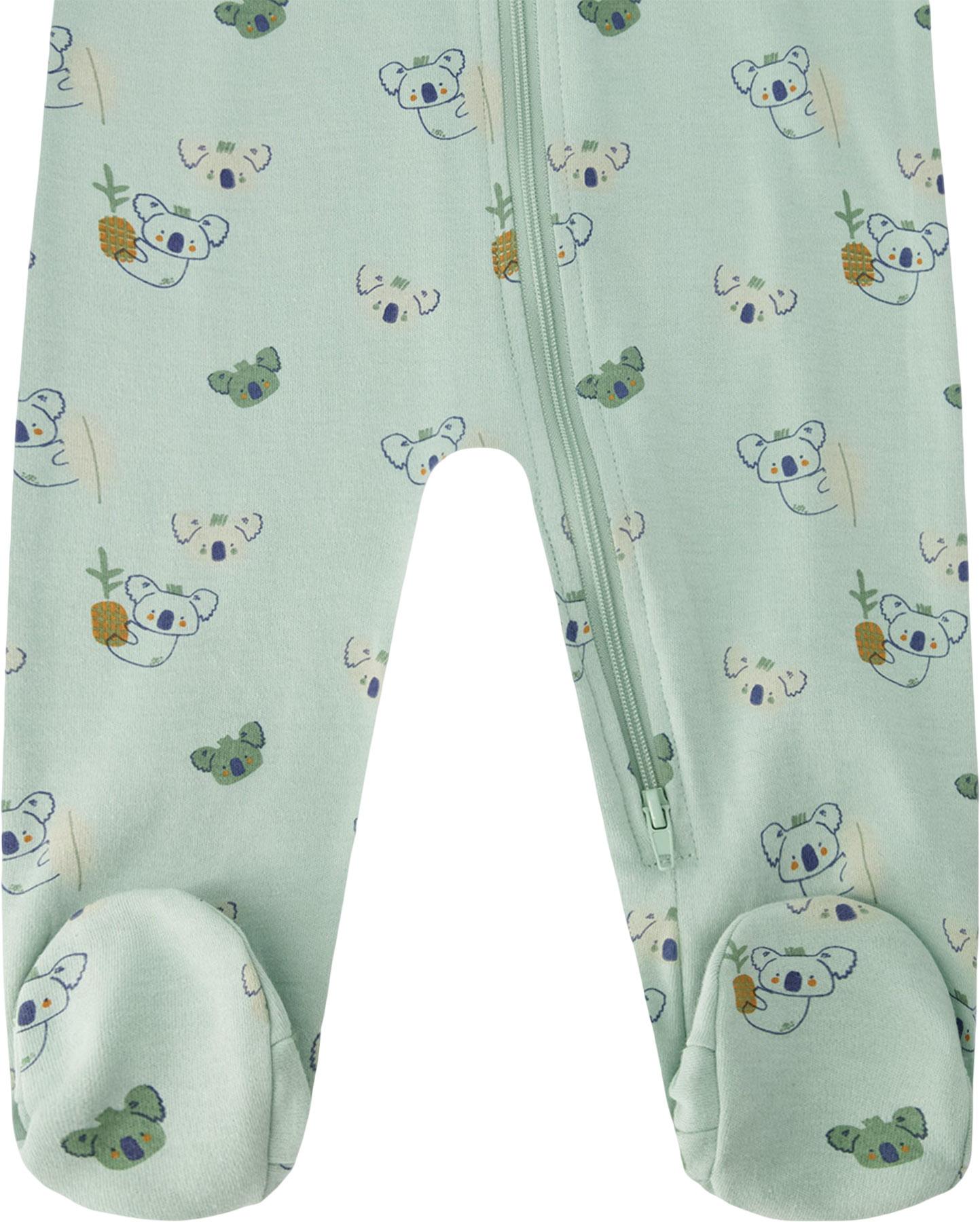 Product gallery image number 2 for product Printed Organic Cotton One-Piece Pyjama - Baby Girl