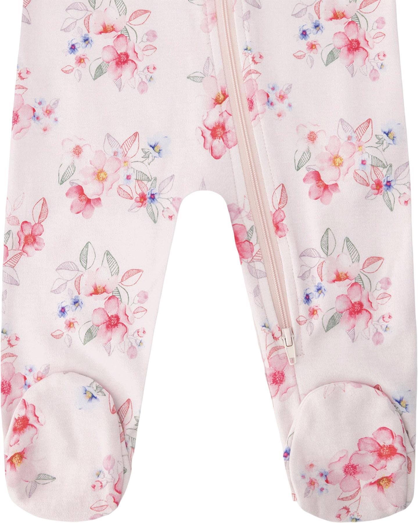 Product gallery image number 2 for product Printed Organic Cotton One-Piece Pyjama - Baby Girl