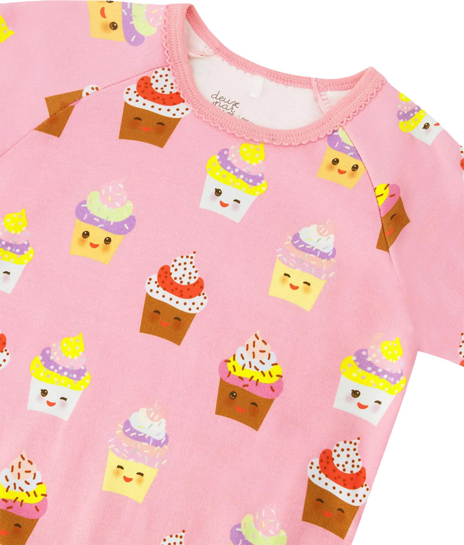 Product gallery image number 4 for product Printed Organic Cotton Two-Piece Pyjama Set - Little Girl