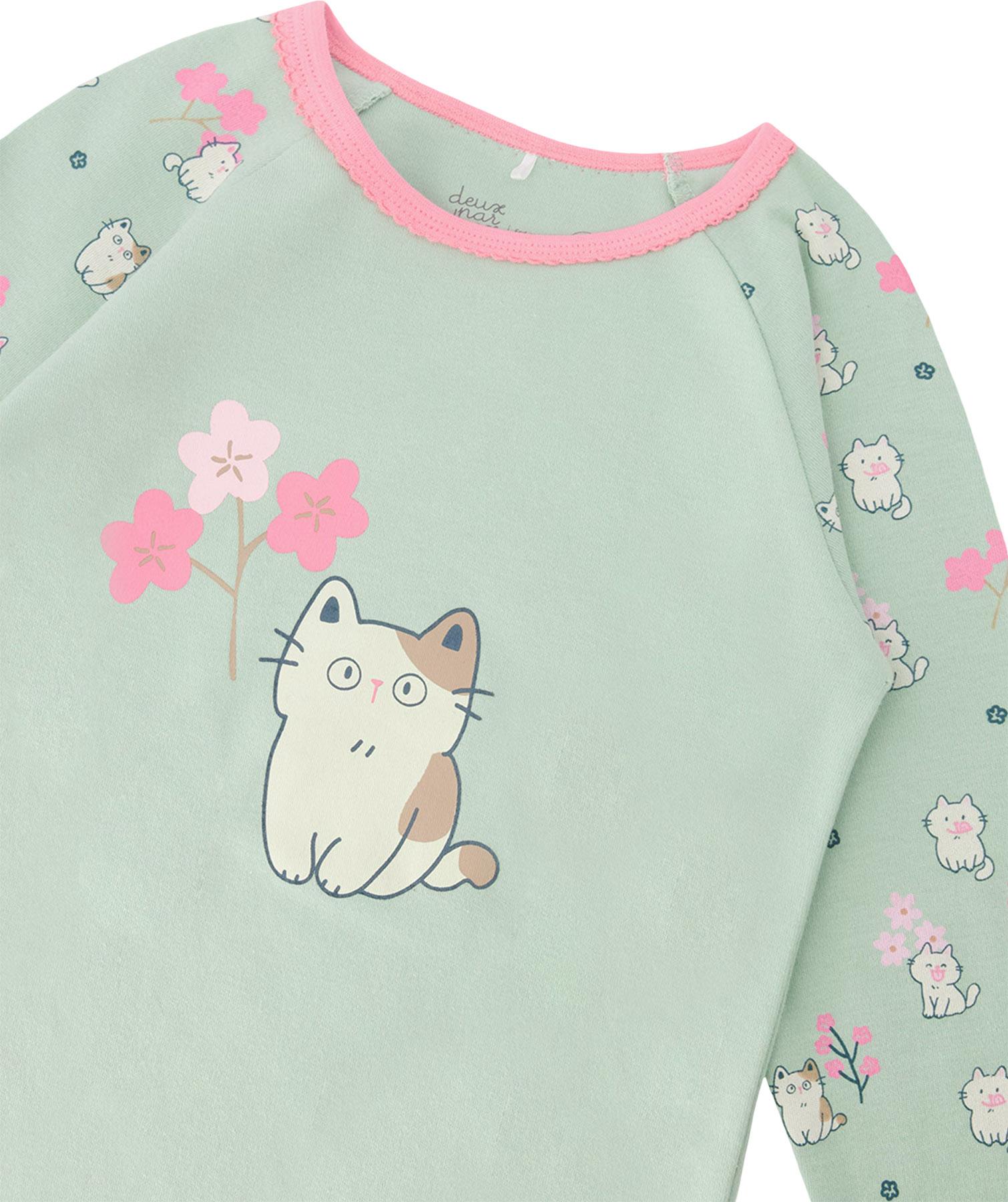 Product gallery image number 3 for product Printed Organic Cotton Two-Piece Pyjama Set - Big Girl