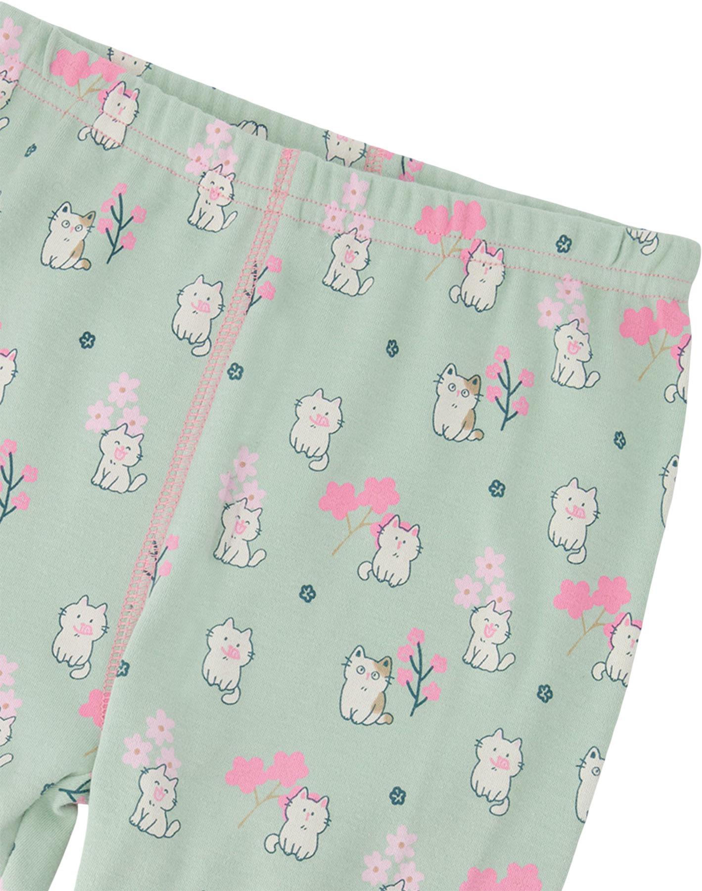 Product gallery image number 4 for product Printed Organic Cotton Two-Piece Pyjama Set - Little Girl