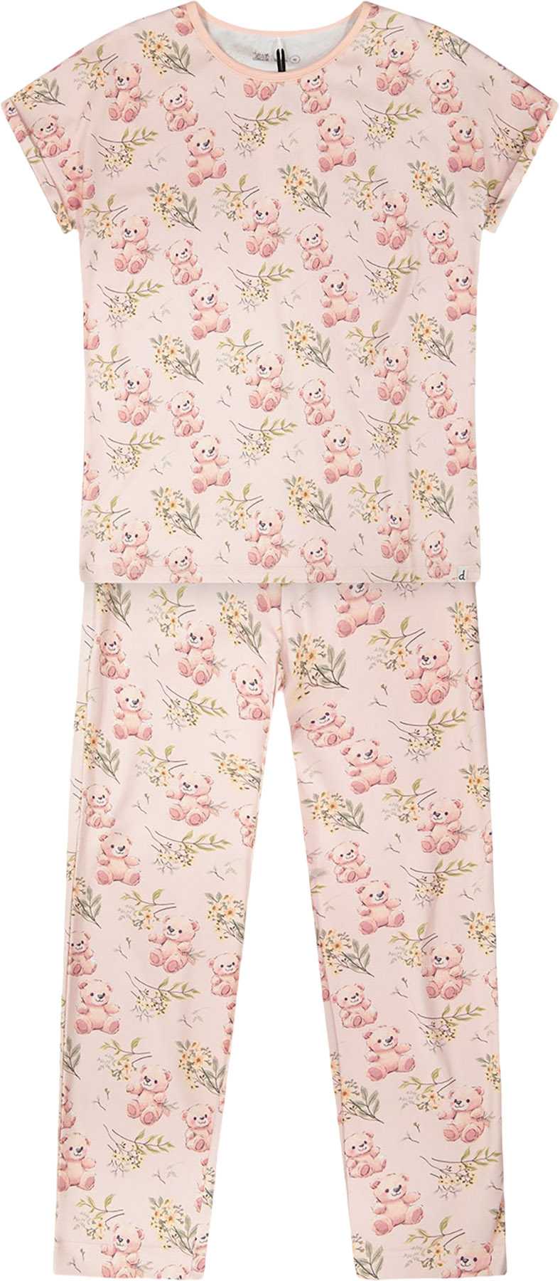 Product image for Organic Cotton Women Two-Piece Pyjama Set Pale Pink Bear Print - Womens